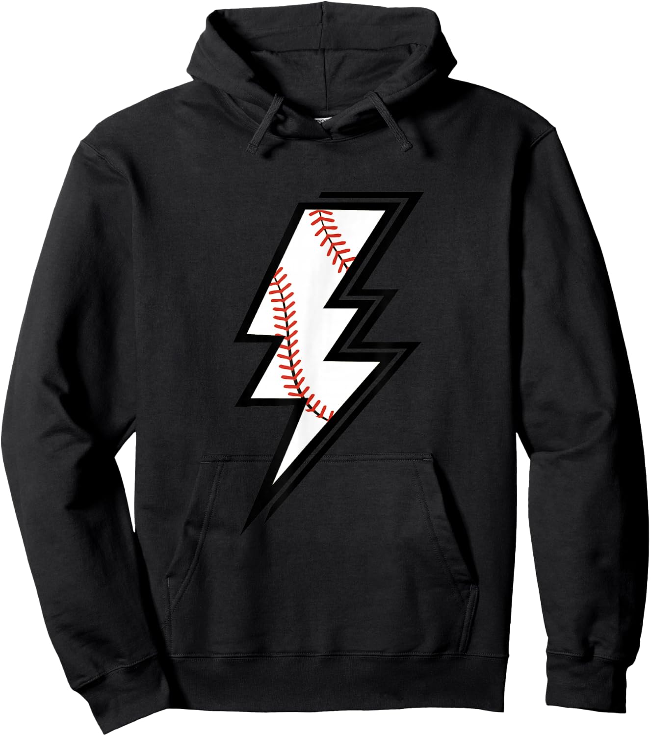 Baseball Lightning Bolt Baseball Mom Dad Game Day Hoodie - Hoodie | Black