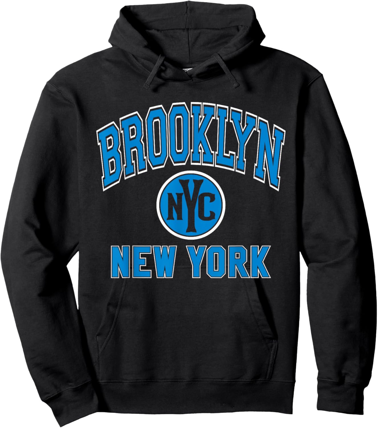Brooklyn NYC New York Blue Print Hoodie - Hoodie | Black