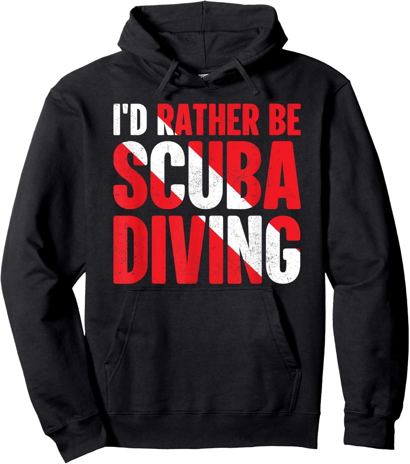 Funny Scuba Shirt I'd Rather Be Scuba Diving Vintage Hoodie - Hoodie | Black