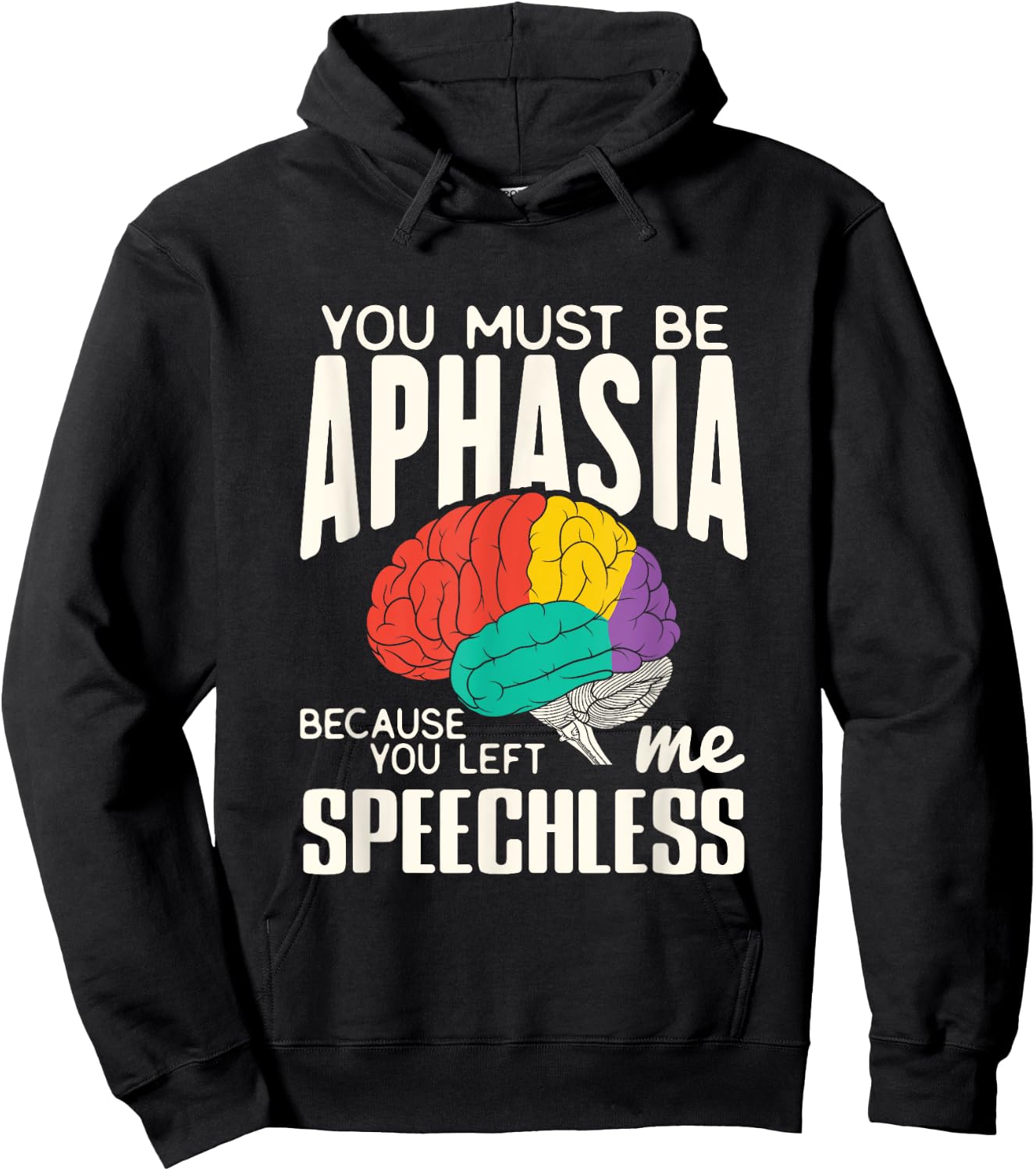 Funny Neuroeducation Brain Facts Aphasia Hoodie - Hoodie | Black