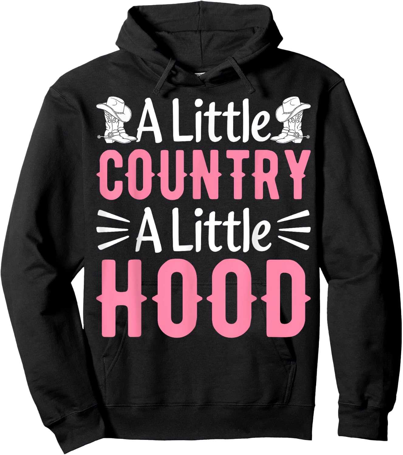 Hip Hop Country Music Concert a Little Country a Little Hood Hoodie - Hoodie | Black