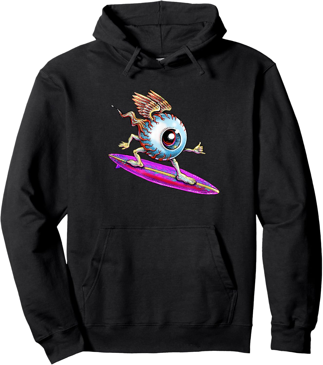 Surfing Eyeball - by Emek Artman Hoodie - Hoodie | Black