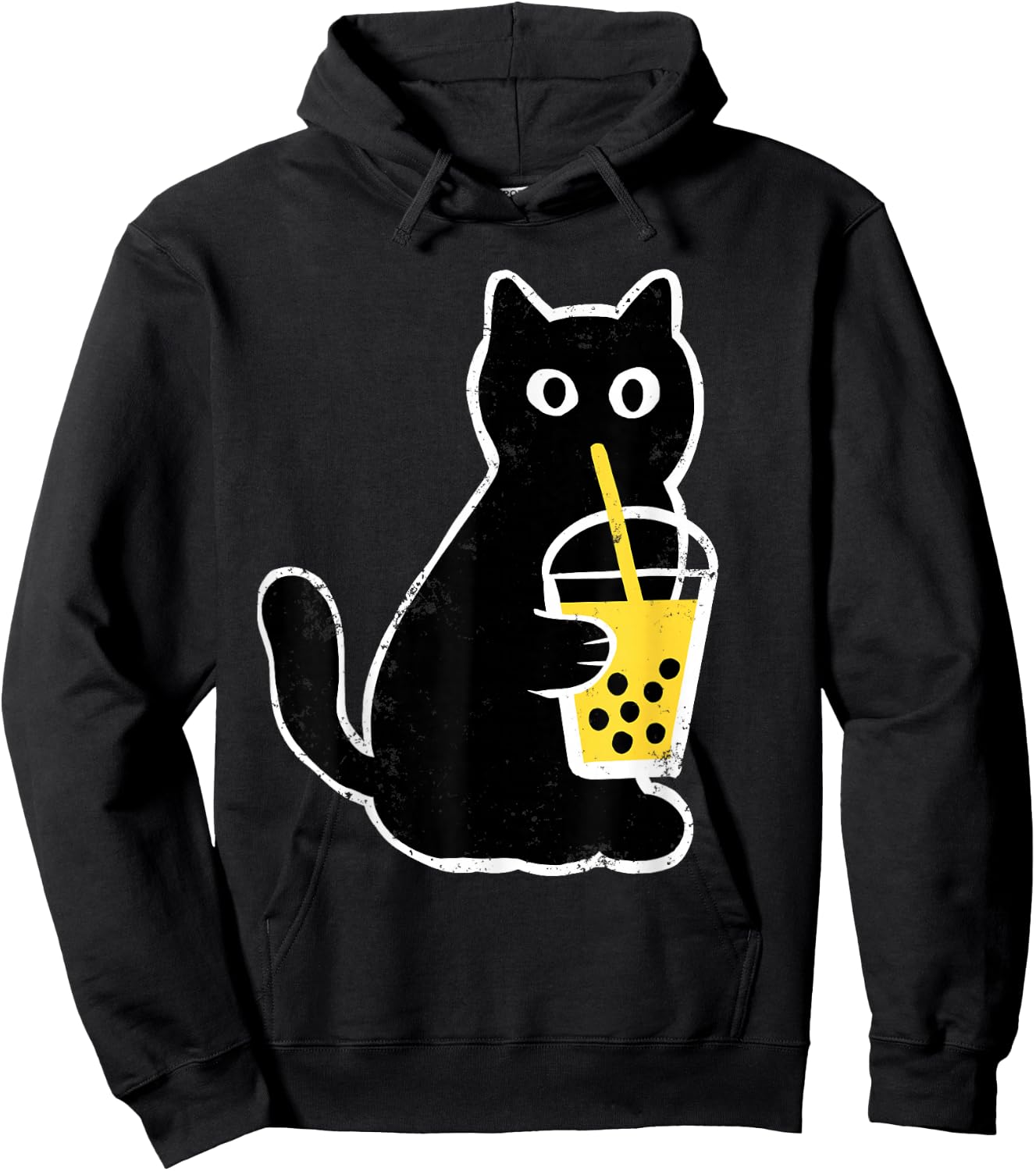 Cat Boba Funny Anime Japanese Bubble Tea Lover Hoodie - Hoodie | Black