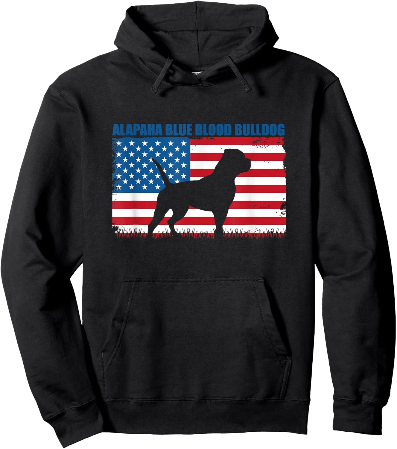 American Flag Alapaha Blue Blood Bulldog Hoodie - Hoodie | Black