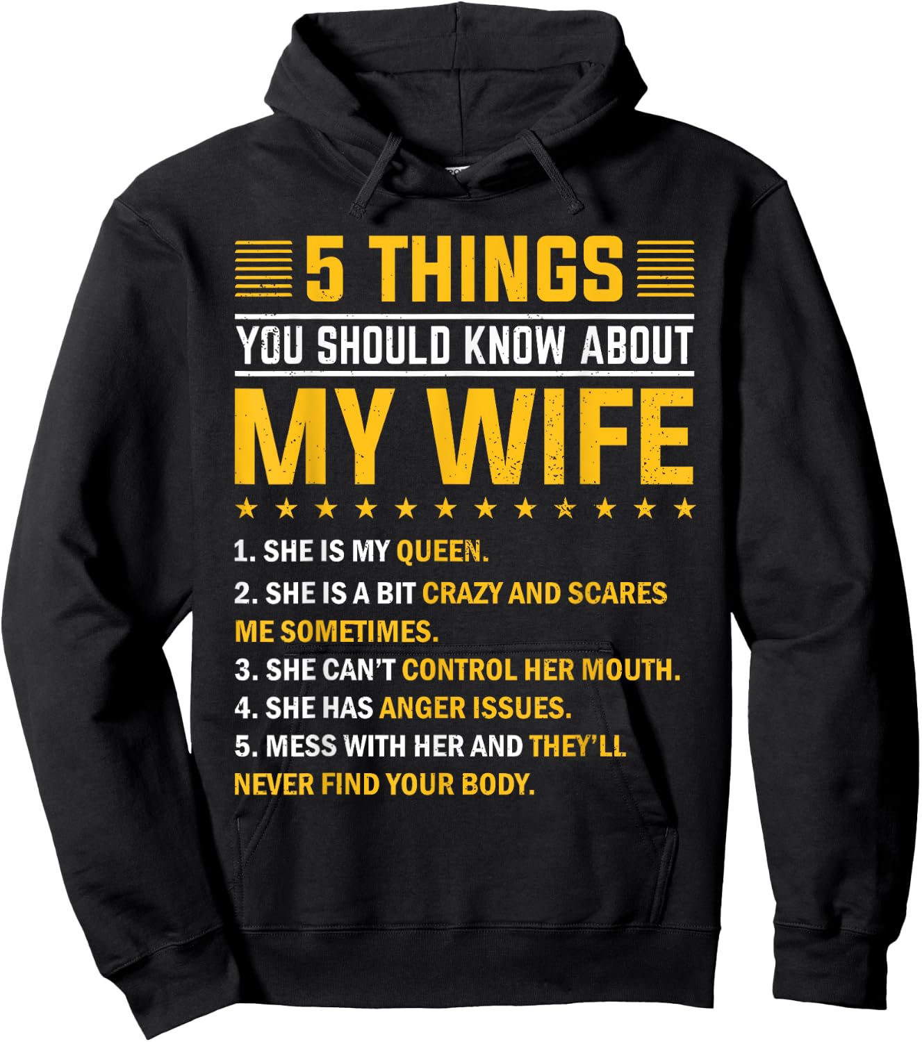 5 Things You Should Know About My Wife Funny Mommy Hoodie - Hoodie | Black