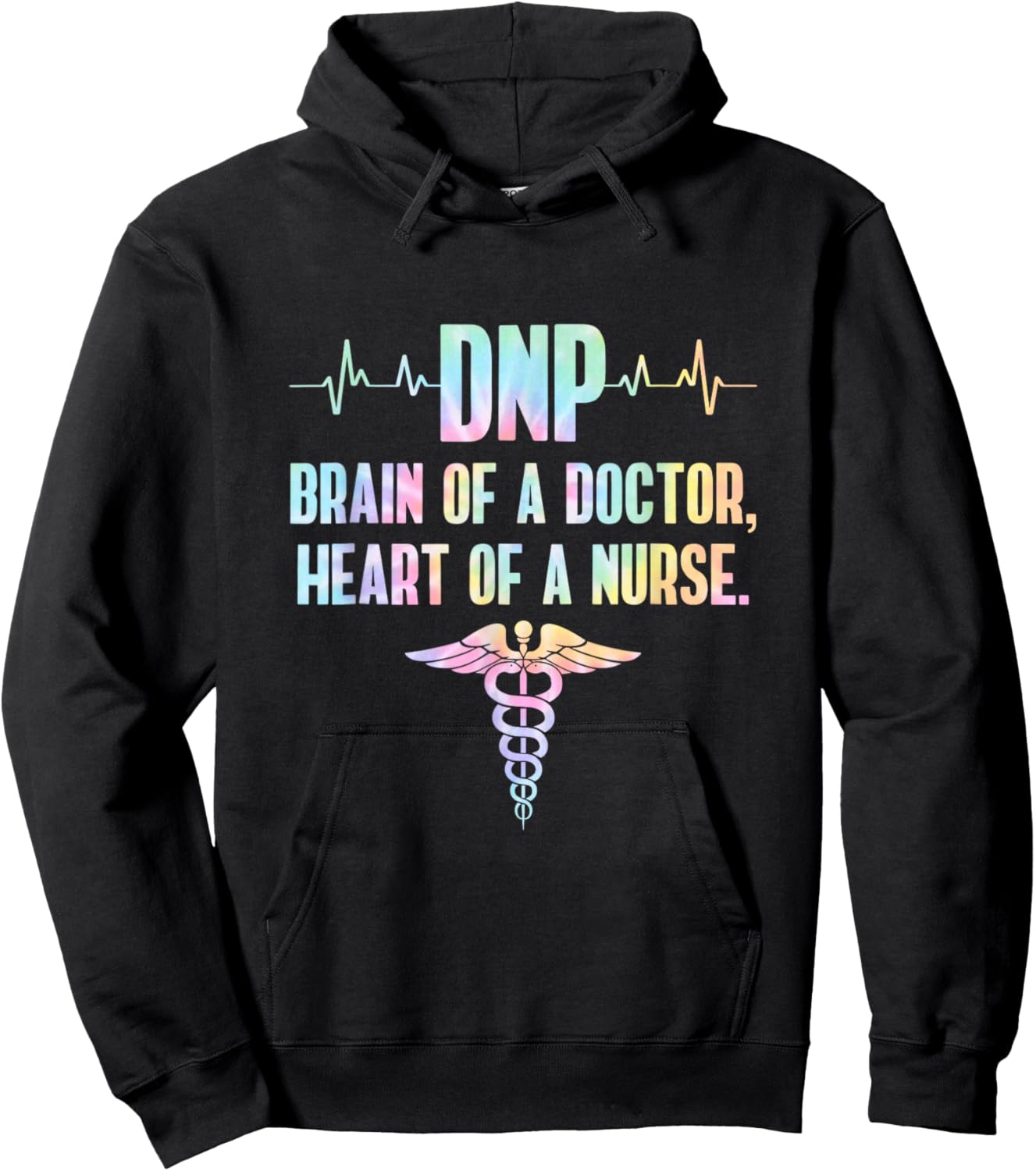 DNP Doctor of Nursing Practice Brain RN Nurse DA1 Tie Dye Hoodie - Hoodie | Black