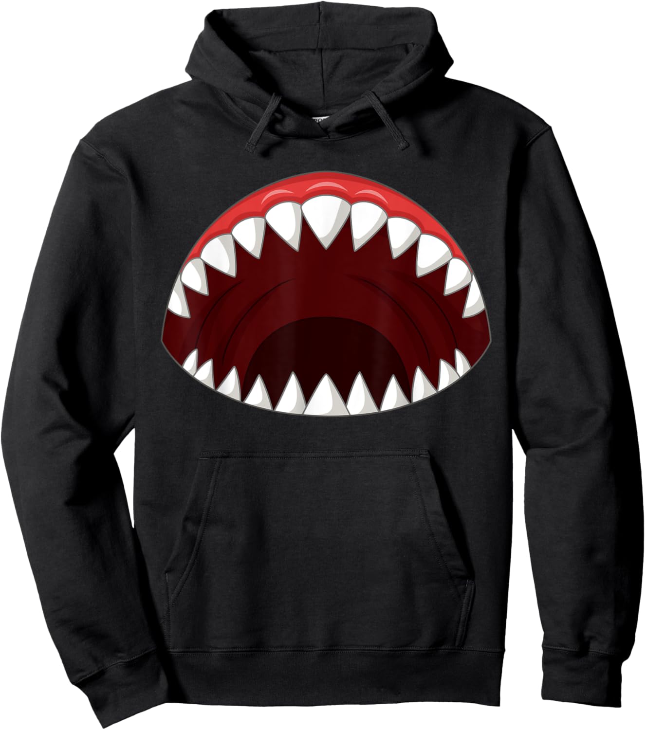 Shark with Open Mouth Shark Halloween Matching Costume Hoodie - Hoodie | Black