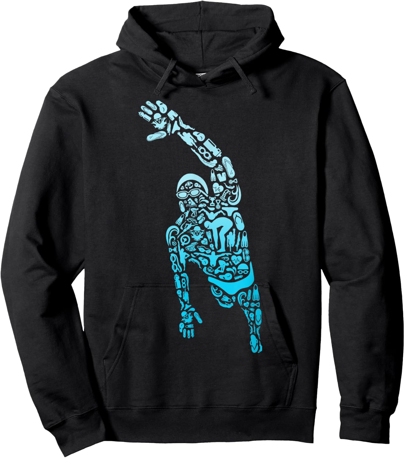 Swim Sport Athletes Swimmer Dad Boys Competitive Swimming Hoodie - Hoodie | Black