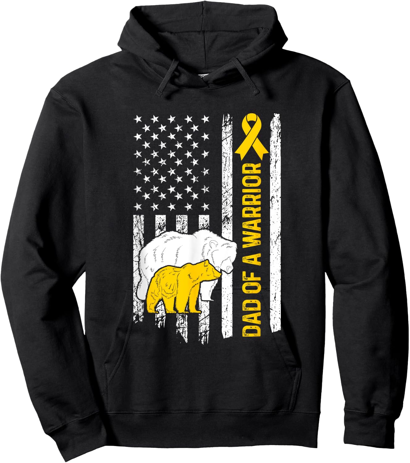 Dad Of A Childhood Cancer Warrior Dad Childhood Cancer Dad Hoodie - Hoodie | Black