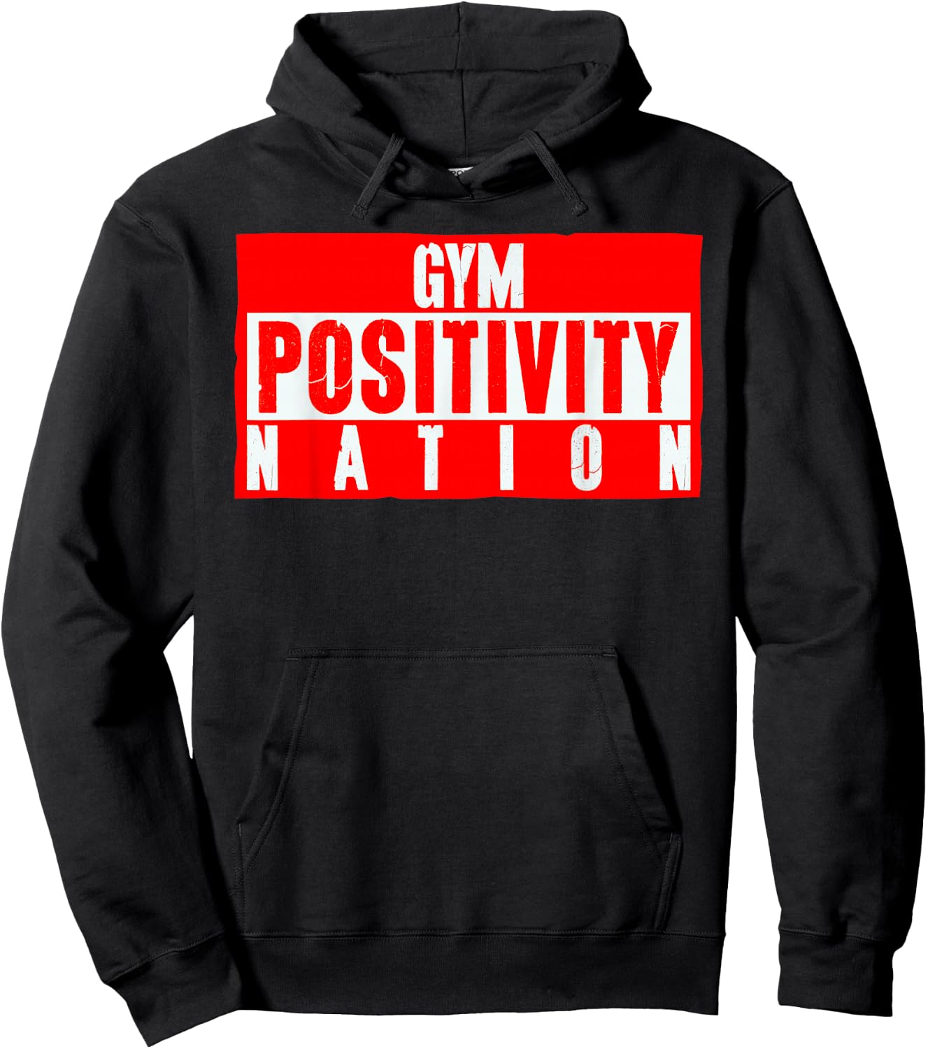 Gym Positivity Nation Black -Adults Modern Short Sleeve Hoodie - Hoodie | Black