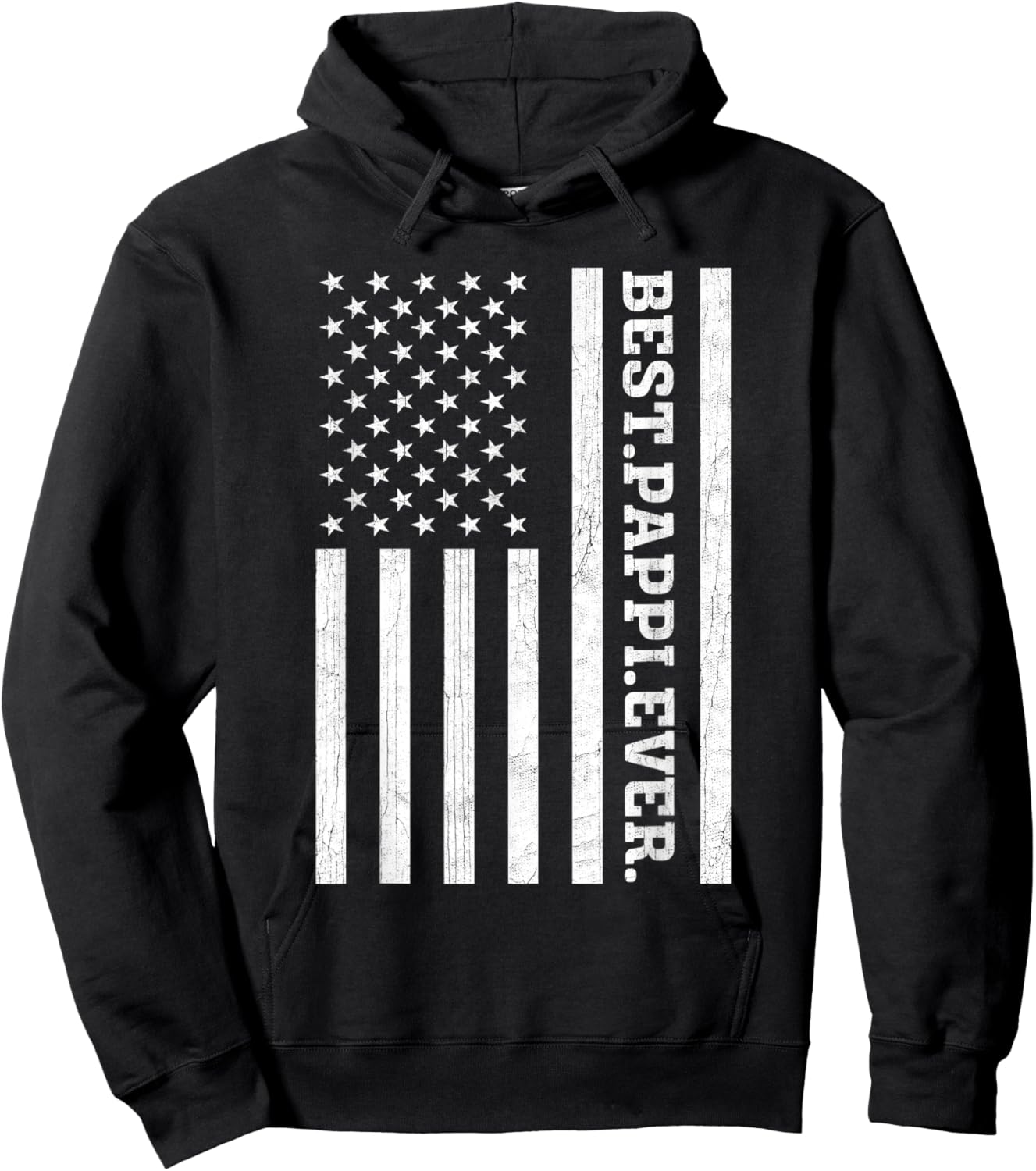 Best Pappi Ever US American Flag Pappi Vintage Women Men Hoodie - Hoodie | Black
