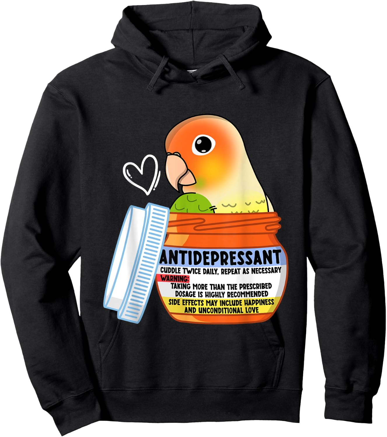Cute Antidepressant Parrot I Green Cheek Pineapple Conure Hoodie - Hoodie | Black