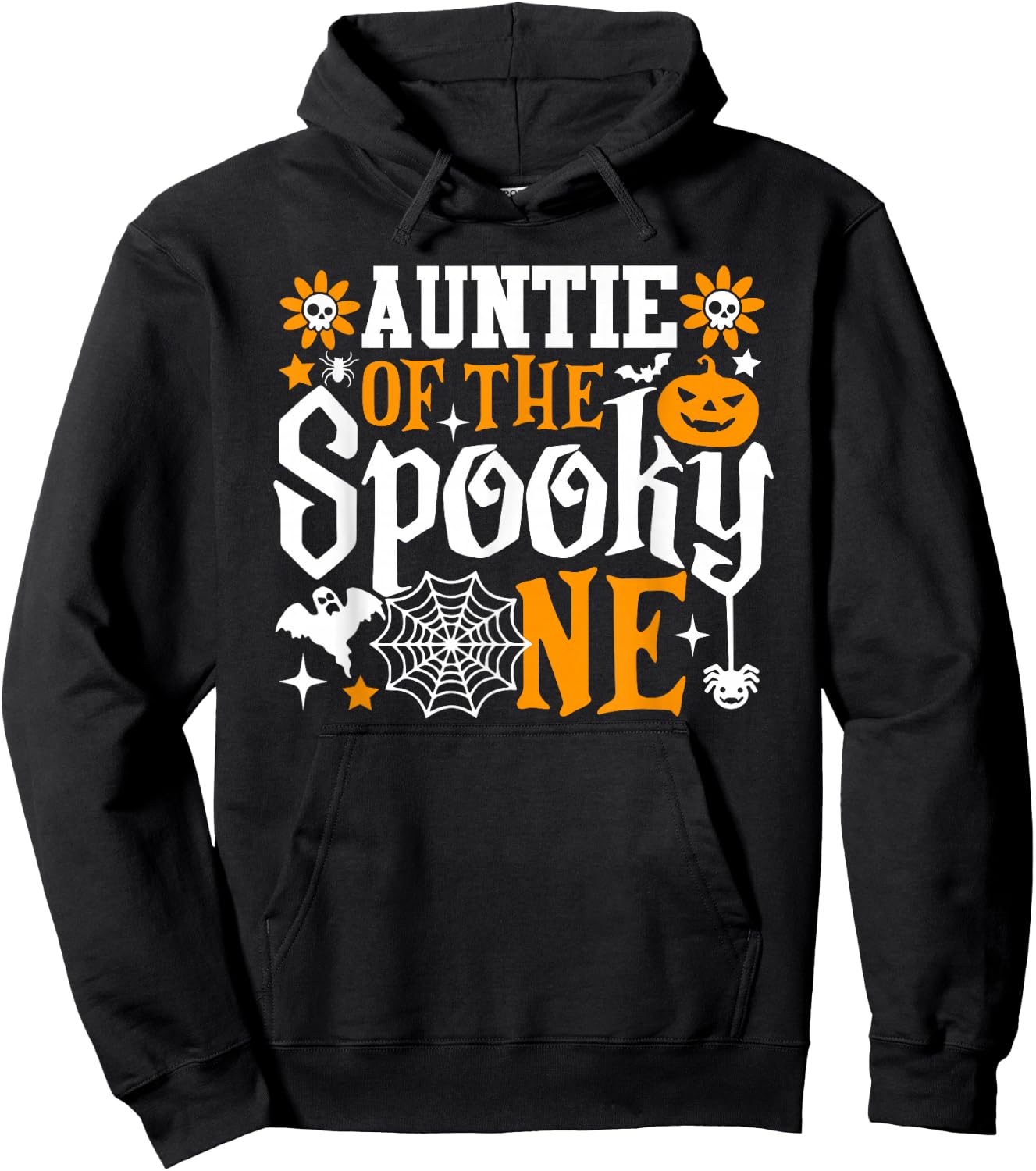 Auntie Of The Spooky One First Birthday Halloween Hoodie - Hoodie | Black