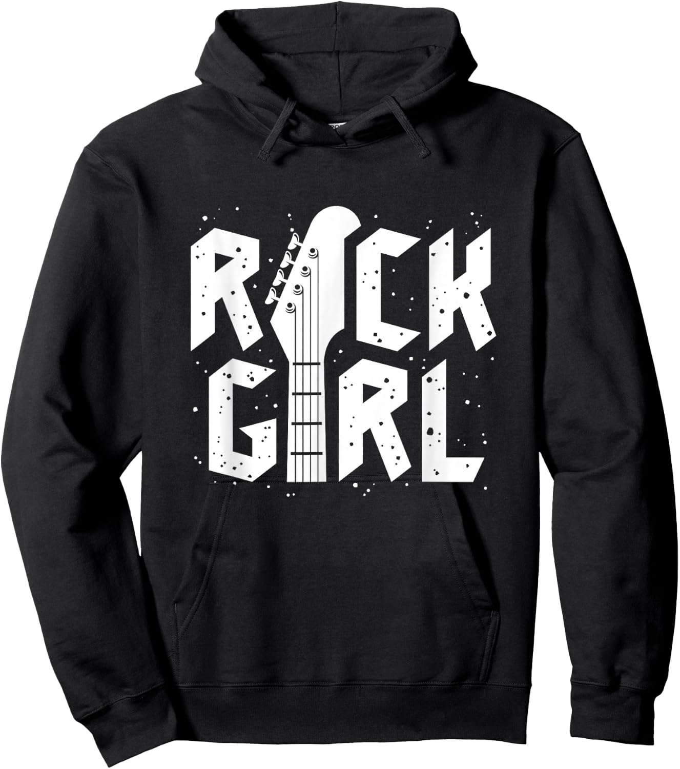 Rock Girls Rock N' Roll Music Illustration Outfit Graphic Hoodie - Hoodie | Black