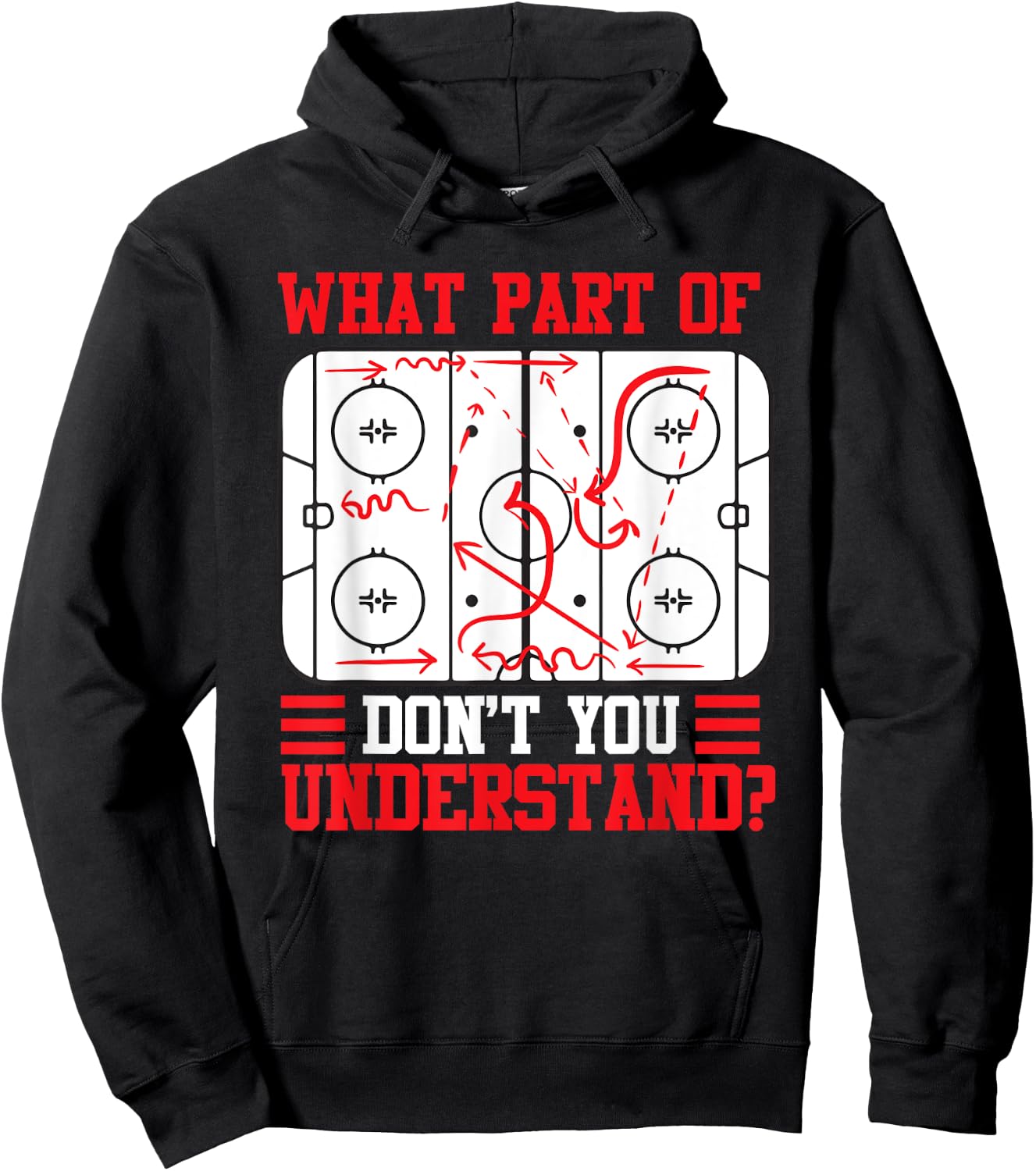 Funny What Part Of Hockey Don't You Understand Hockey Player Hoodie - Hoodie | Black