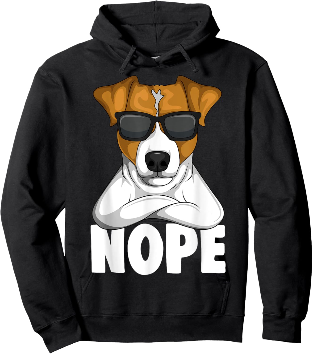 Jack Russell Apparel & Gift Ideas Women's Black Cartoon Jack Russell Terrier Nope Hoodie - Hoodie | Black