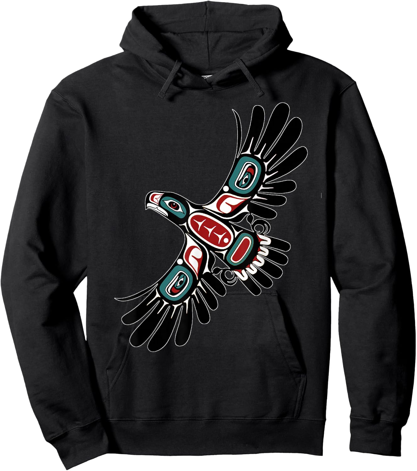 Alaska Native American Art Tlingit Haida Eagle Tribal Clan Hoodie - Hoodie | Black