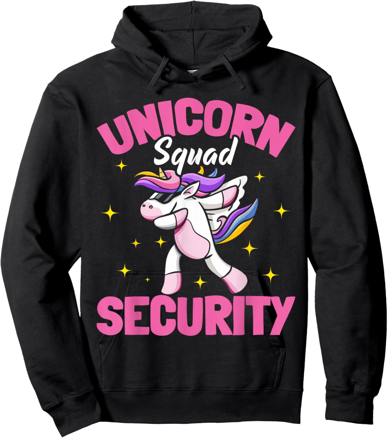 Unicorn Parents Birthday Party Security Hoodie - Hoodie | Black