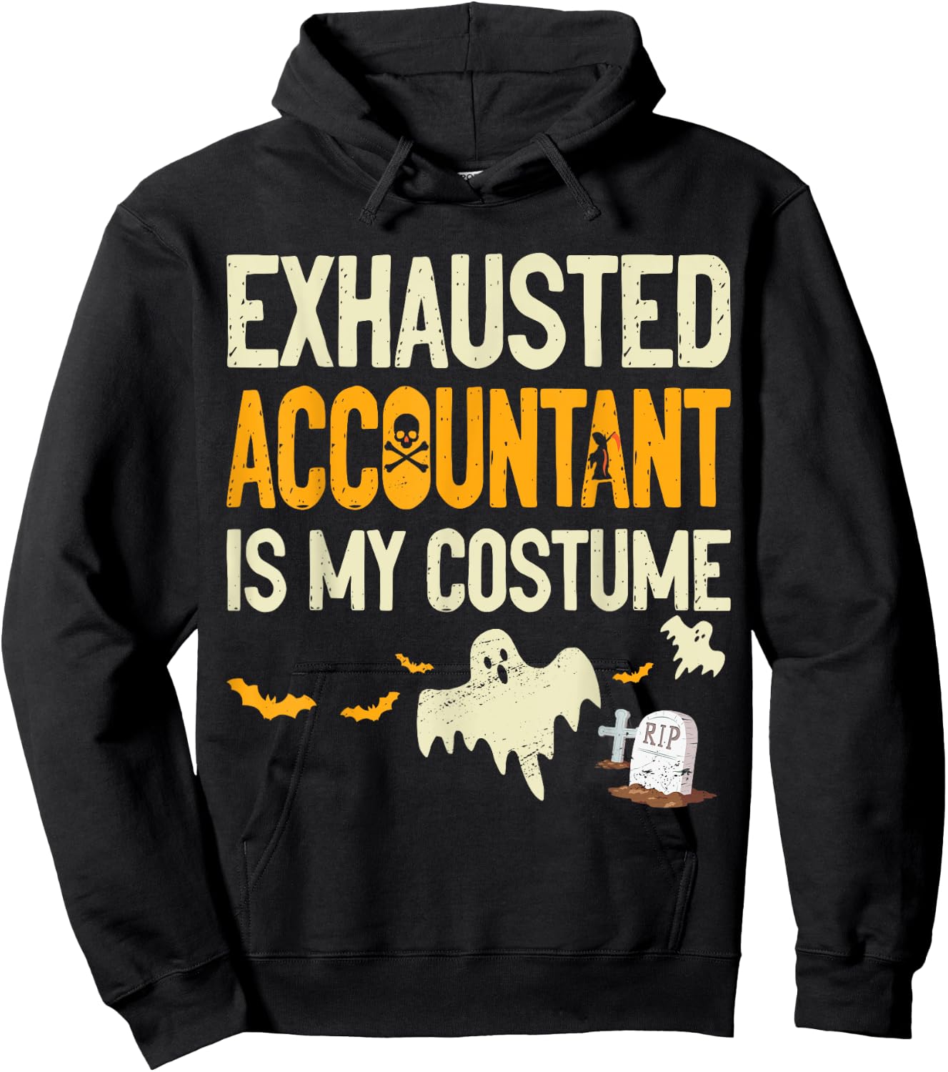 Exhausted Accountant CPA Halloween Funny Accountant Hoodie - Hoodie | Black