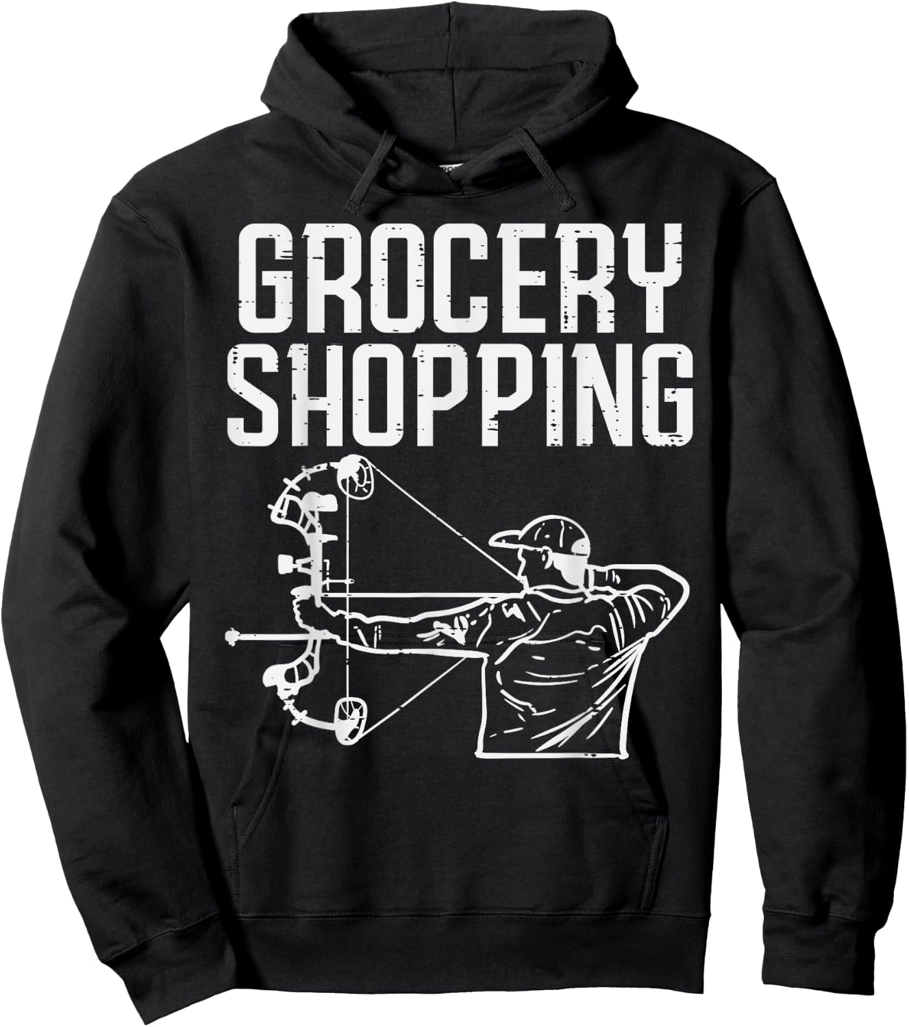Grocery Shopping Bow Hunting Funny Archery Archer Hunter Men Hoodie - Hoodie | Black