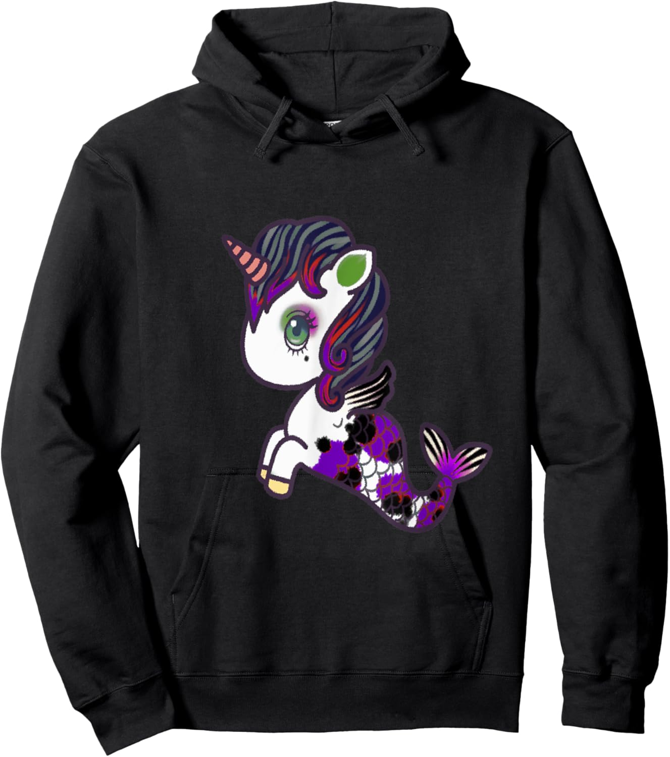 Mermaid Unicorn Mermicorno Hoodie - Hoodie | Black