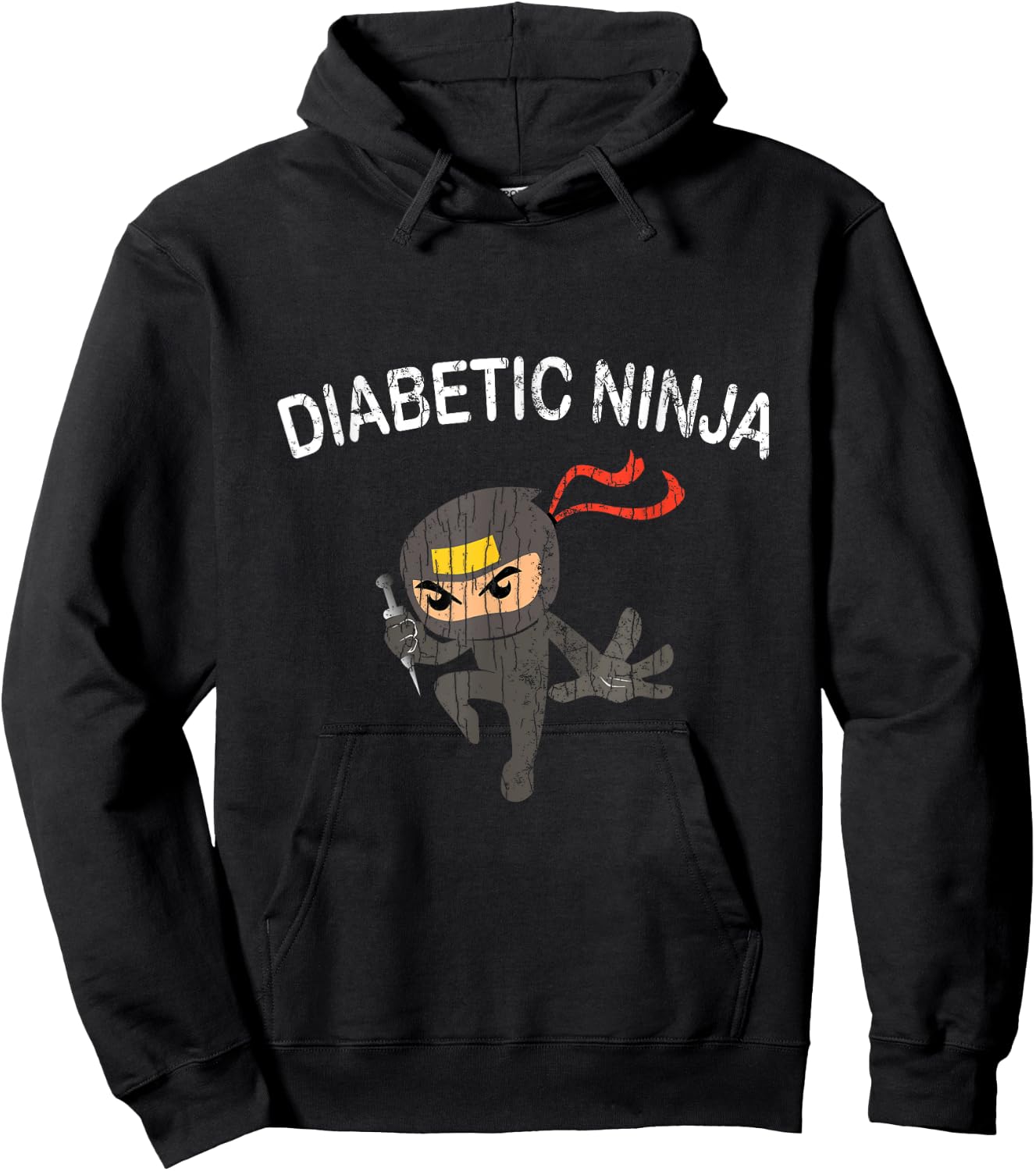 Diabetic Ninja Funny Diabetes Graphic Hoodie - Hoodie | Black