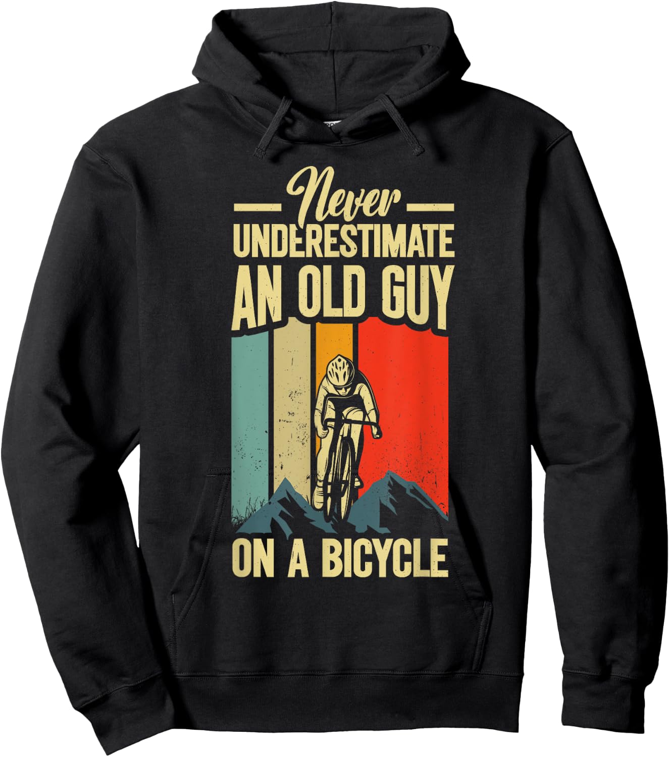 Cool Cycling Art Grandpa Bicycle Riding Cycle Racing Hoodie - Hoodie | Black