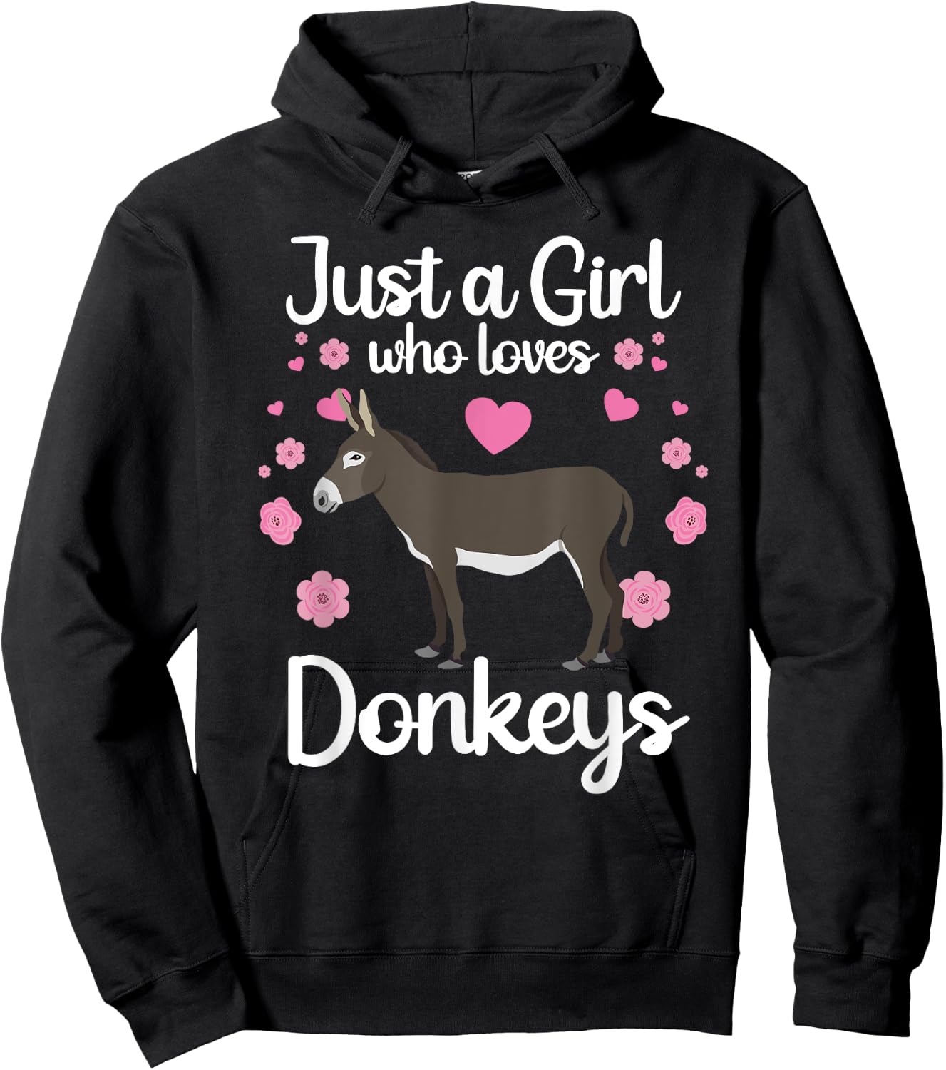 Cool Donkey Girlls Mule Horse Animal Lover Farming Hoodie - Hoodie | Black