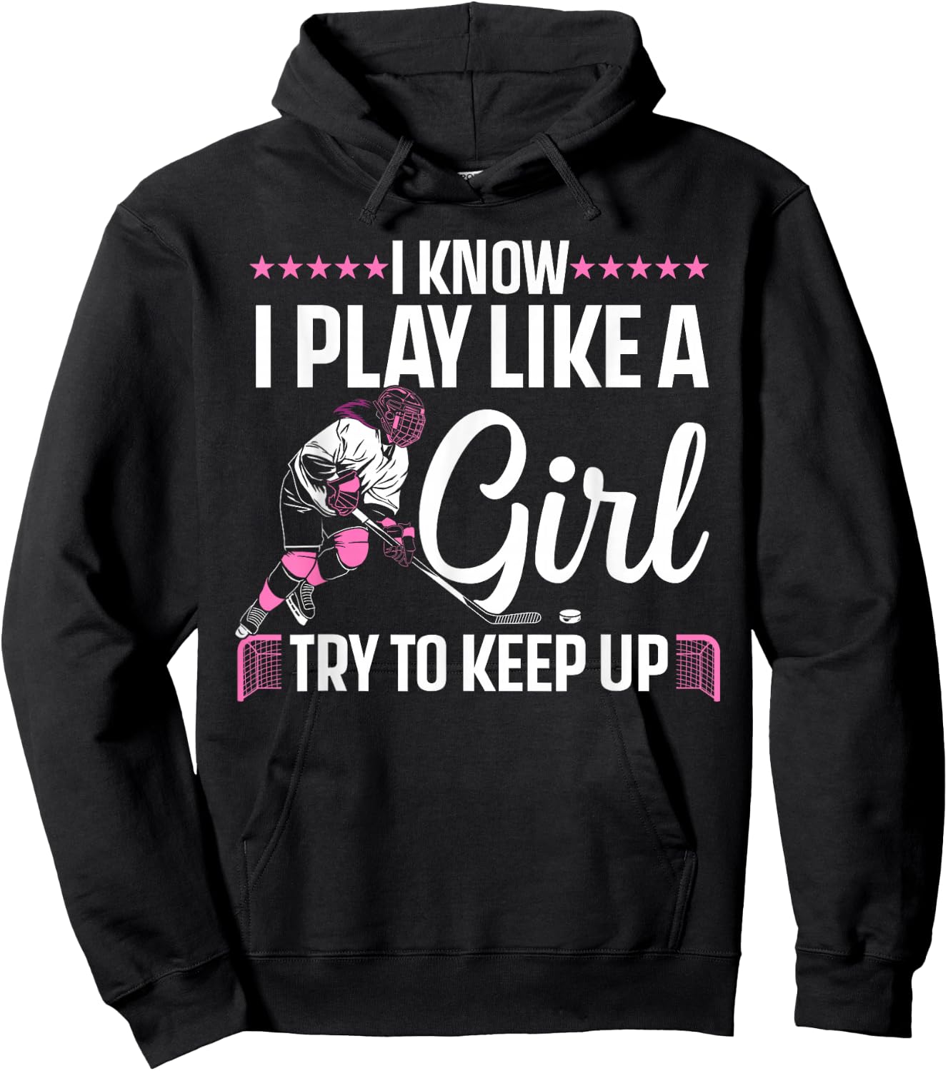 Cool Ice Hockey Girls Hockey Lover Team Skating Hoodie - Hoodie | Black