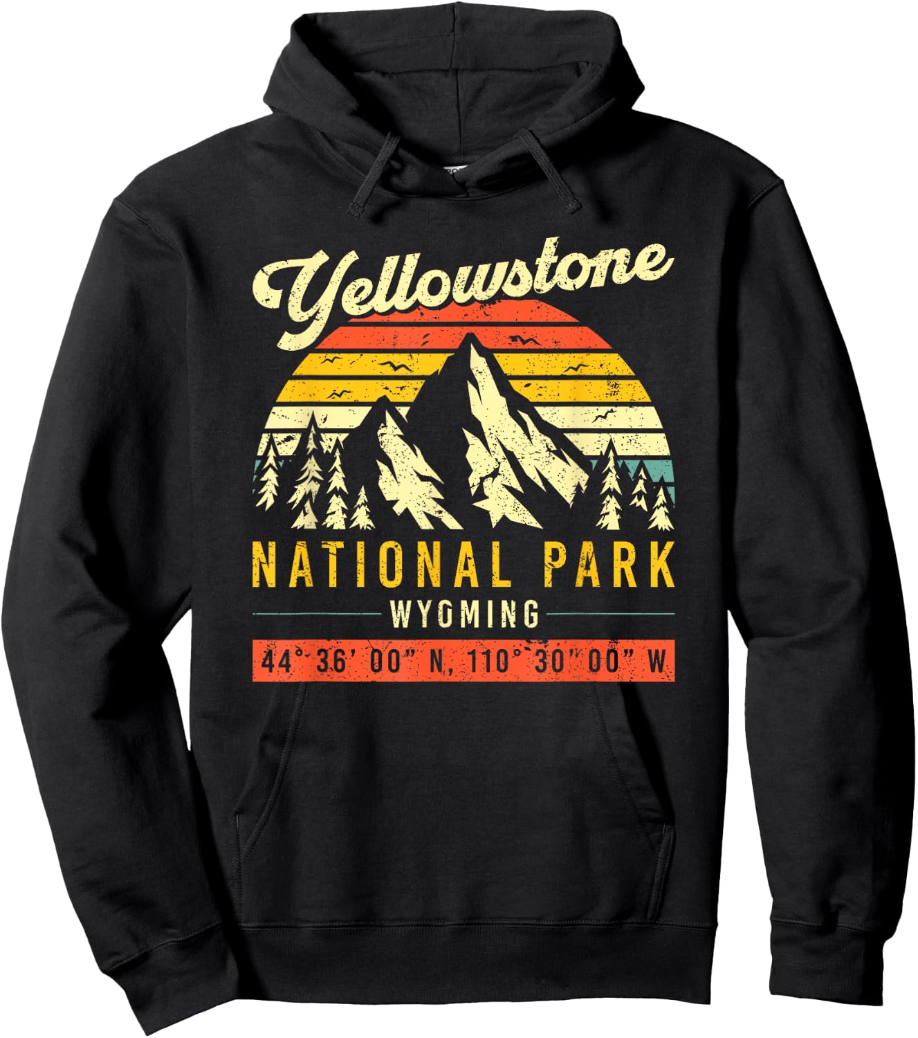 Yellowstone Vintage Retro National Park Hoodie - Hoodie | Black