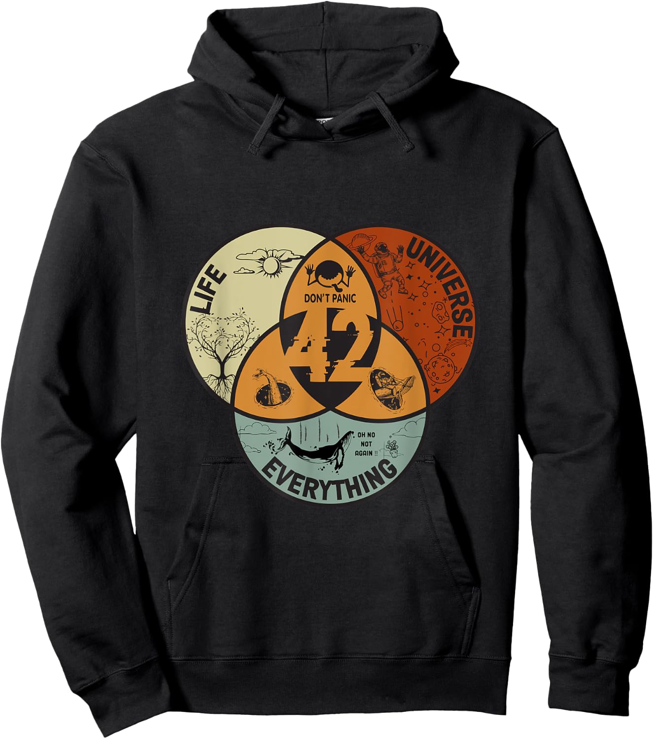 Venn Diagram Life The Universe And Everything - 42 Life Hoodie - Hoodie | Black