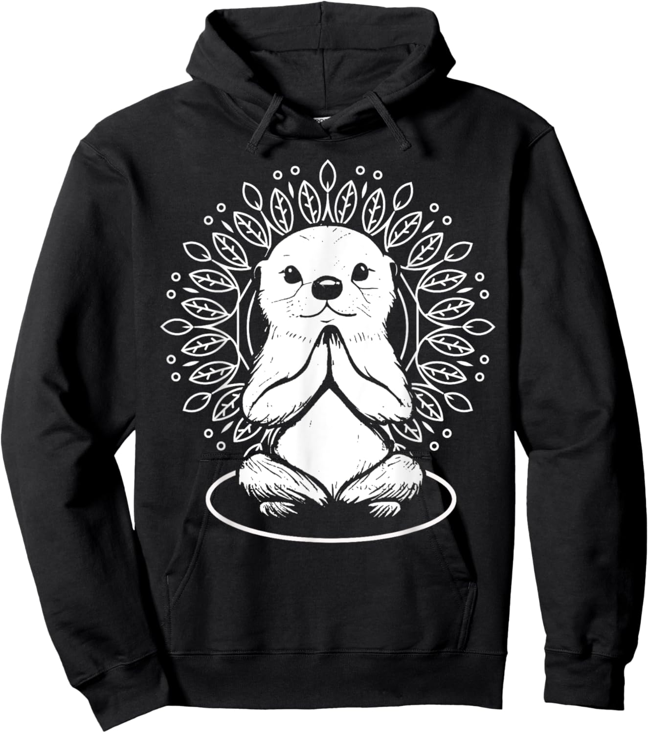 Otter Spiritual Yoga Pose Meditation Lover Namaste Hoodie - Hoodie | Black