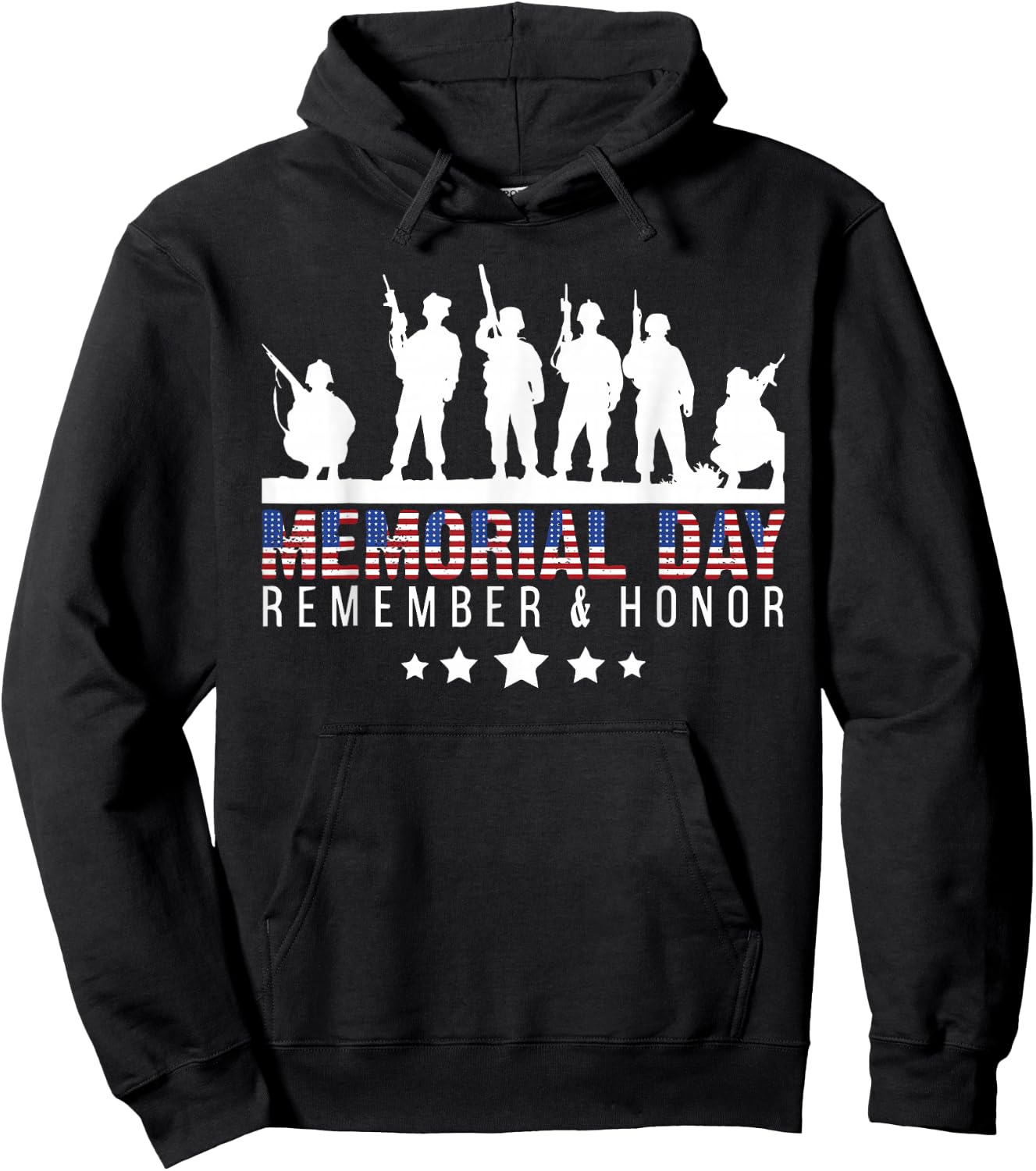 Memorial Day Remember & Honor USA Military Veteran Patriotic Hoodie - Hoodie | Black