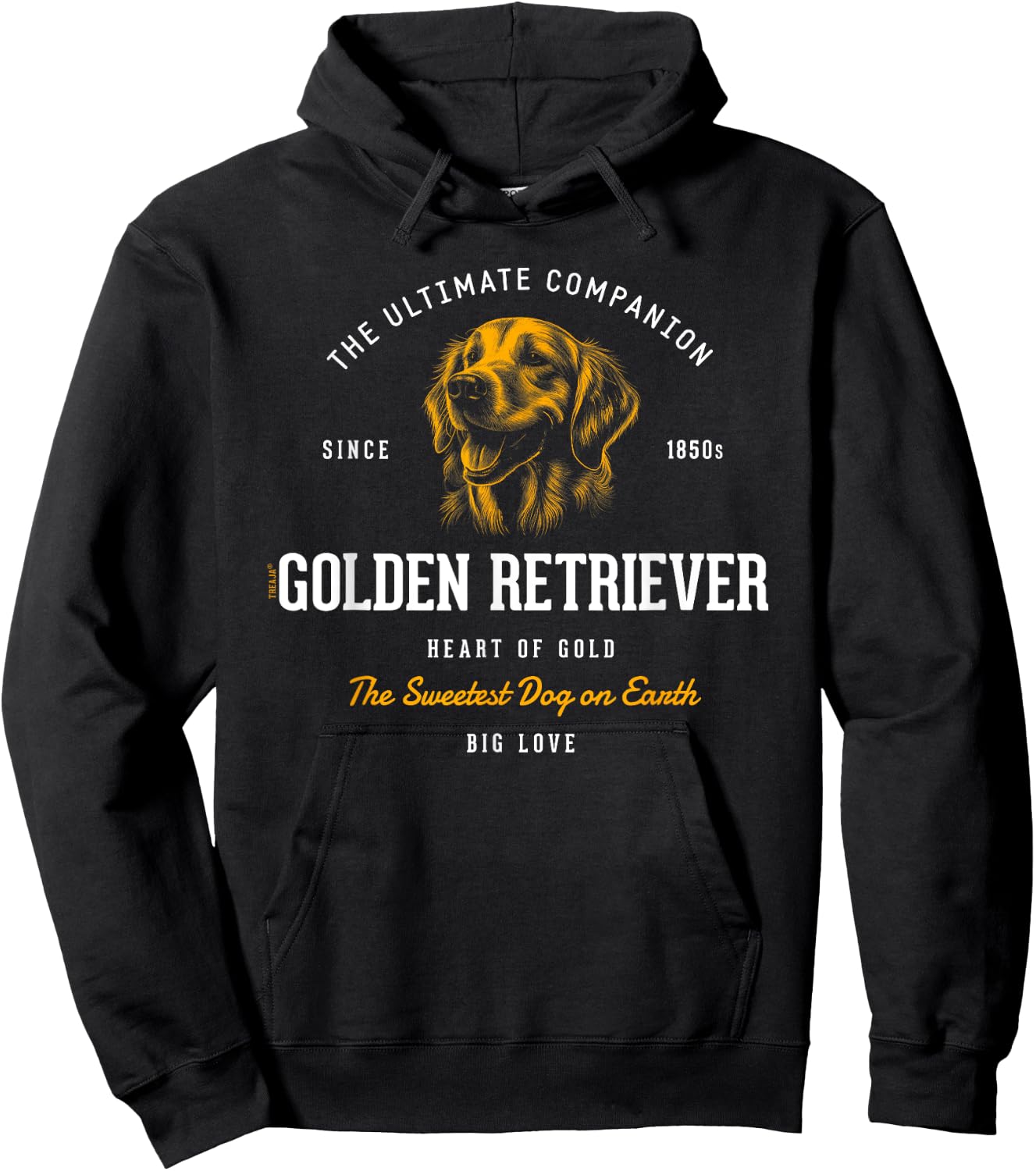 Vintage Styled Retro Golden Retriever Hoodie - Hoodie | Black