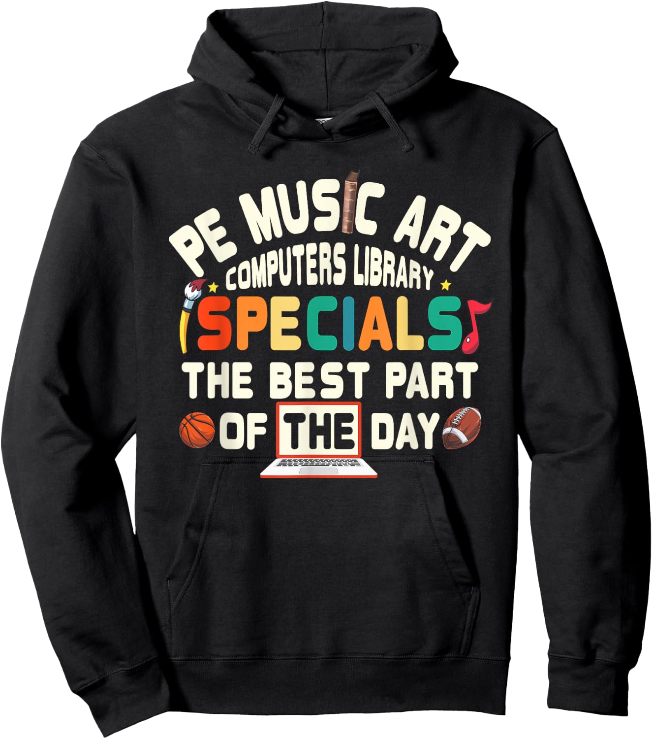 PE Music Art Special Teacher Specials Computers Library Men Women Hoodie - Hoodie | Black