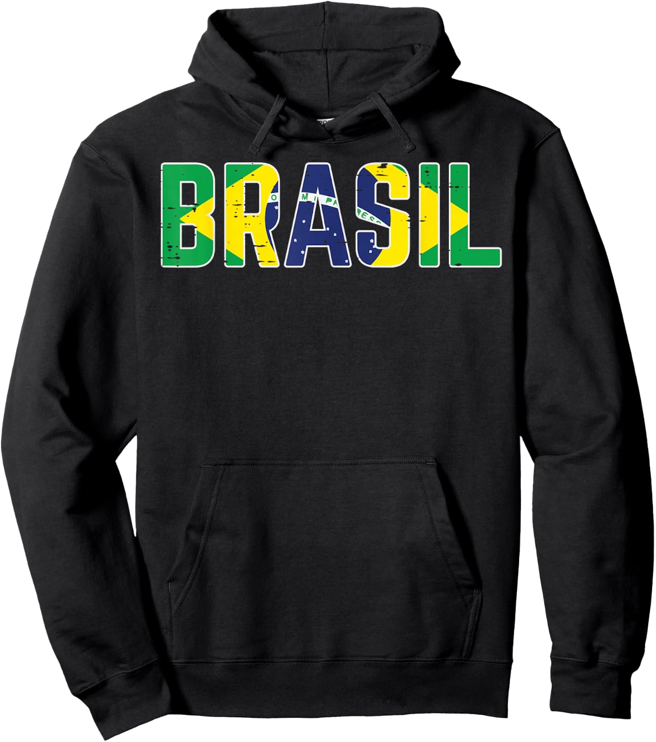Brasil Flag Brazilian Soccer Fan Men Women Boys Girls Kids Hoodie - Hoodie | Black