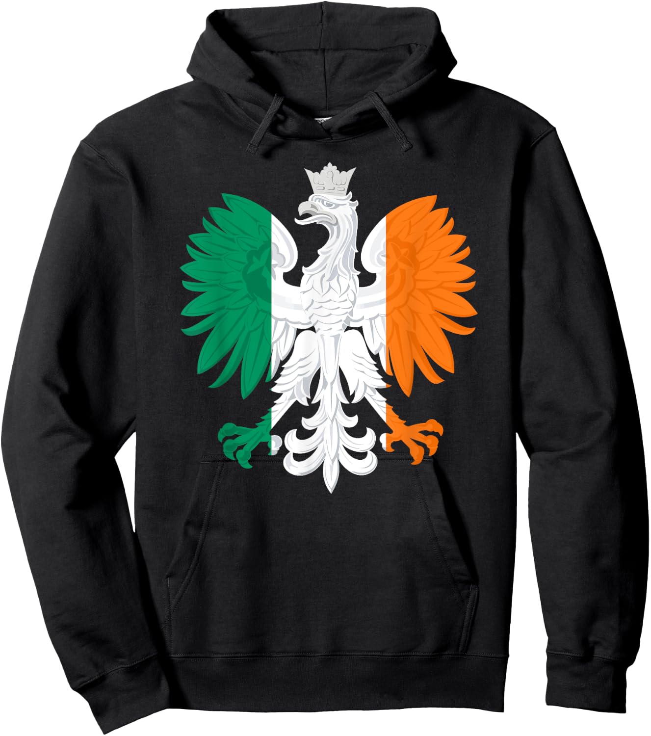 Irish Polish Flag Eagle Ireland Poland Polska Heritage Hoodie - Hoodie | Black