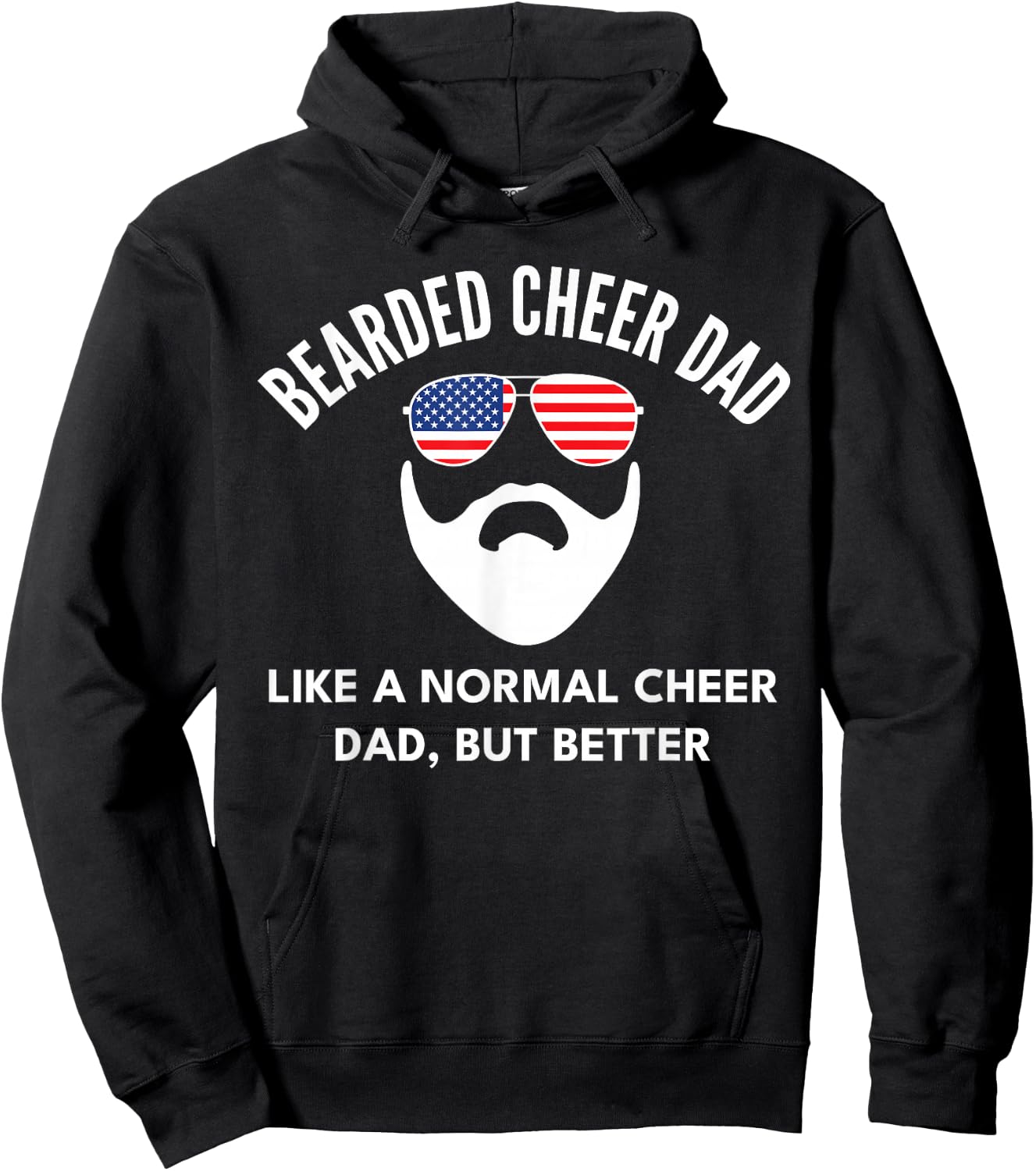 Cheer Dad Bearded Definition Cheerleading Funny Hoodie - Hoodie | Black