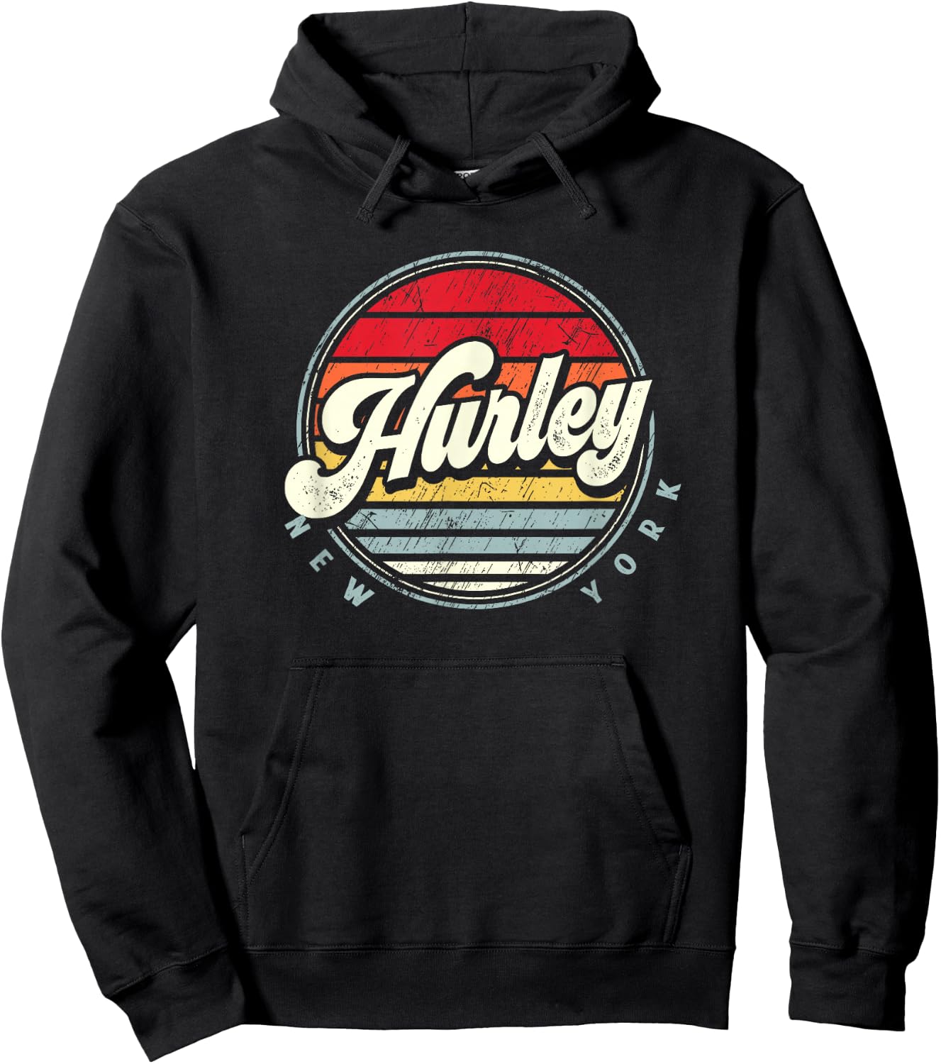 Retro Hurley Home State Cool 70s Style Sunset Hoodie - Hoodie | Black