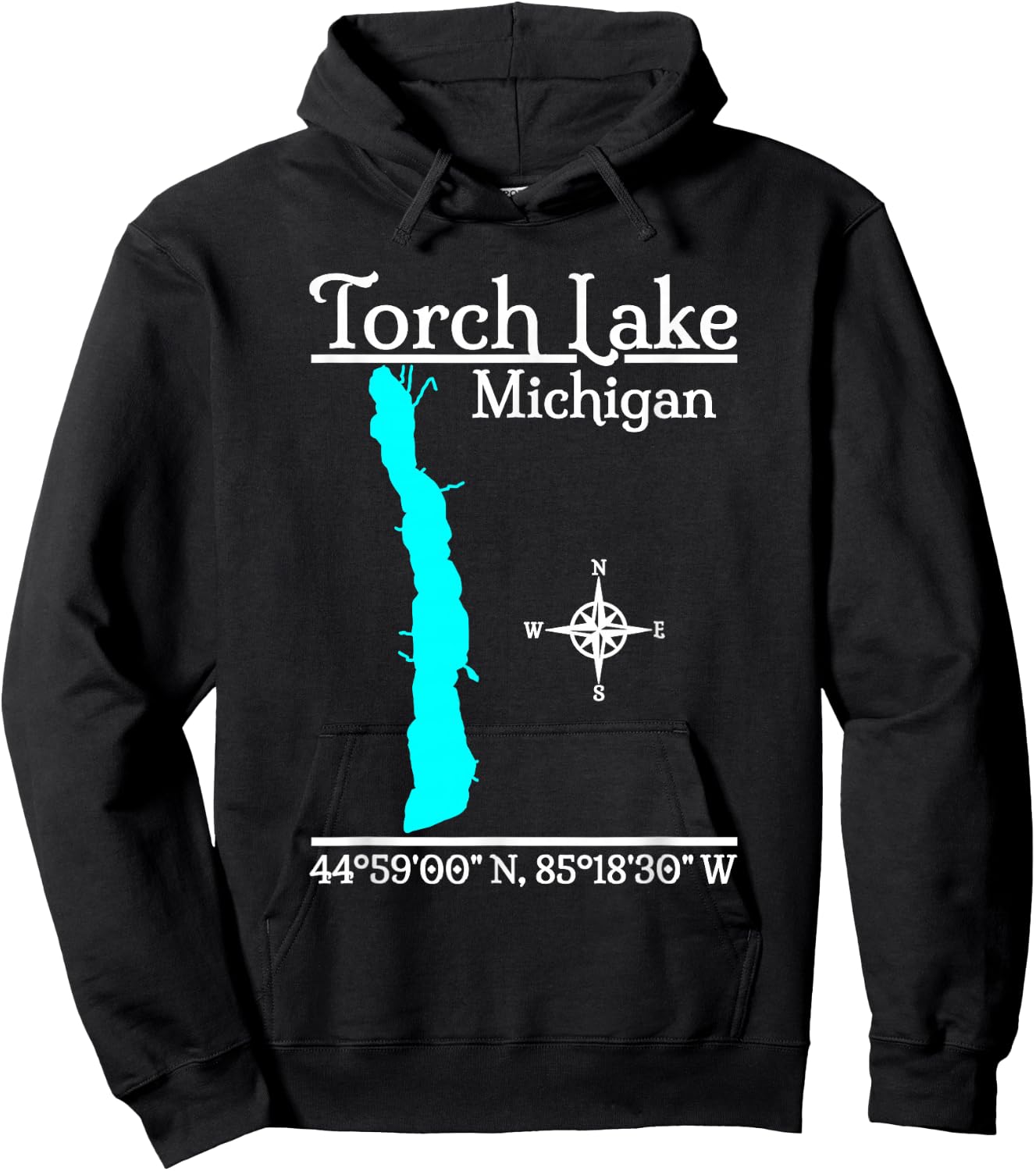 Torch Lake, Michigan Hoodie - Hoodie | Black