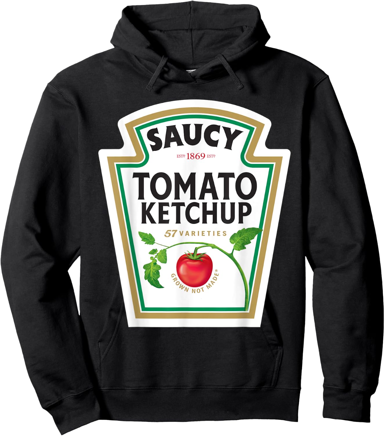Halloween Matching Costume Saucy Tomato Ketchup Bottle Label Hoodie - Hoodie | Black