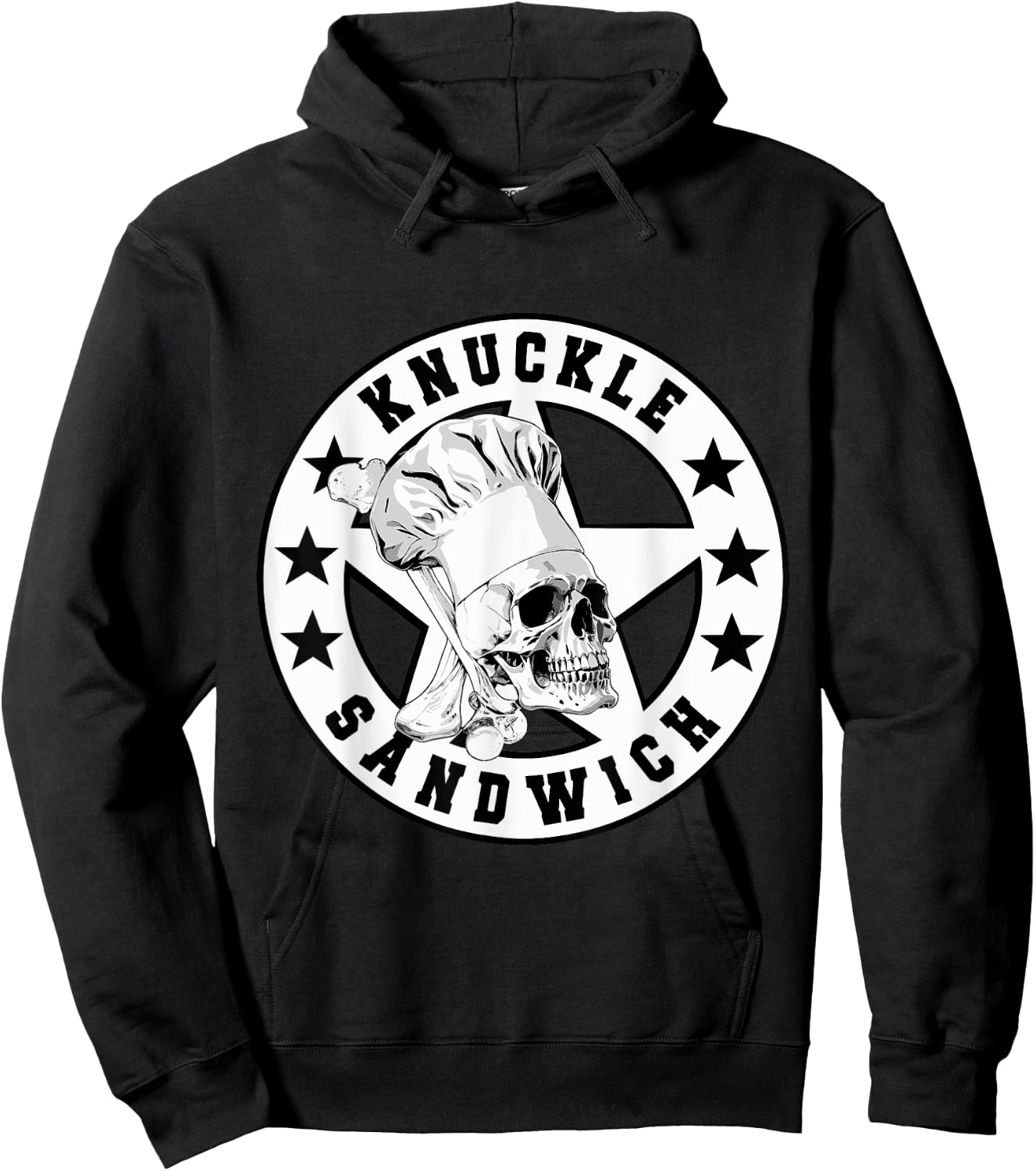 Knuckle Sandwich Skull Chef Vector Hoodie - Hoodie | Black