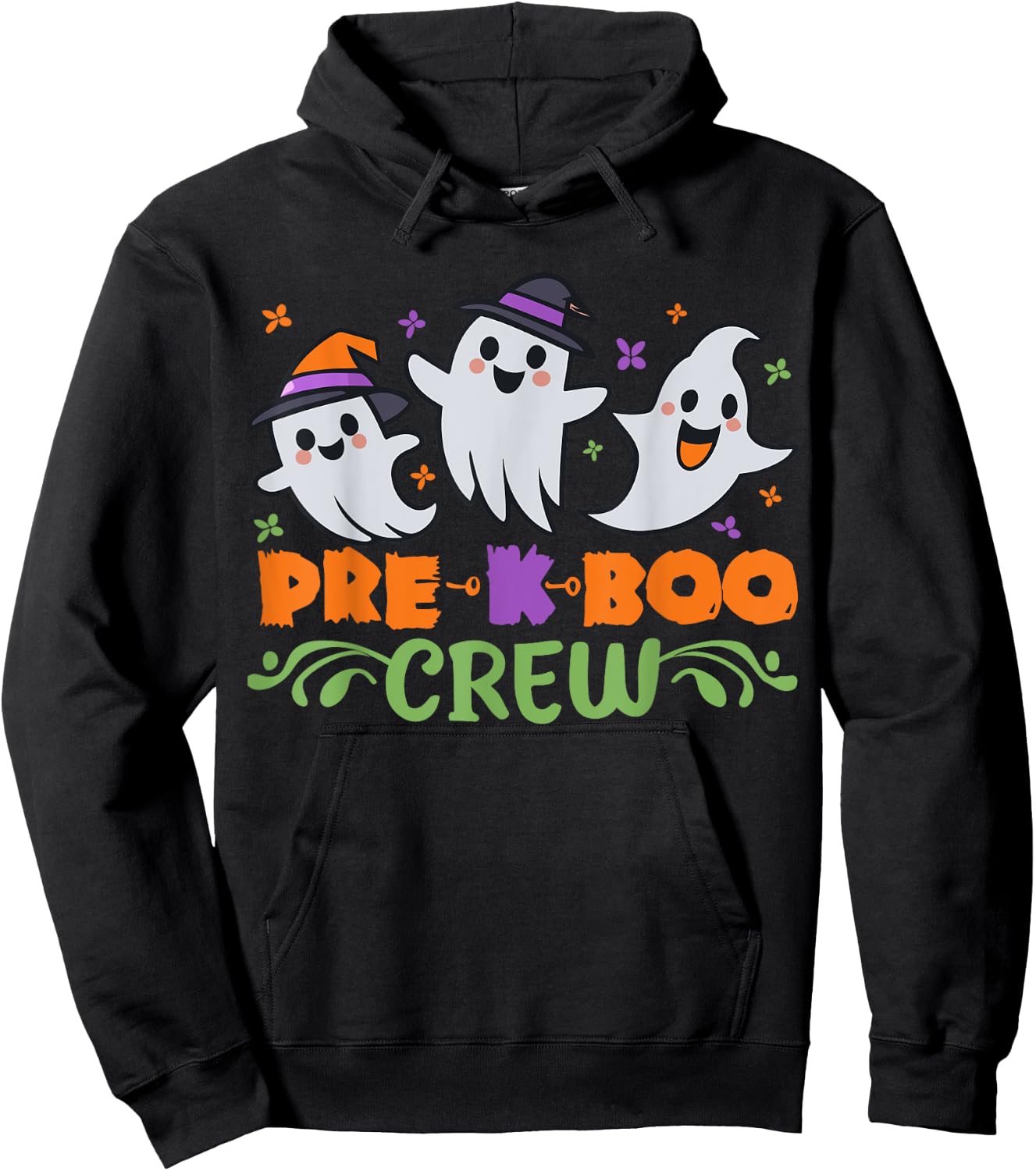 Pre K Boo Crew Pre Kindergarten Treat or Trick Halloween Hoodie - Hoodie | Black