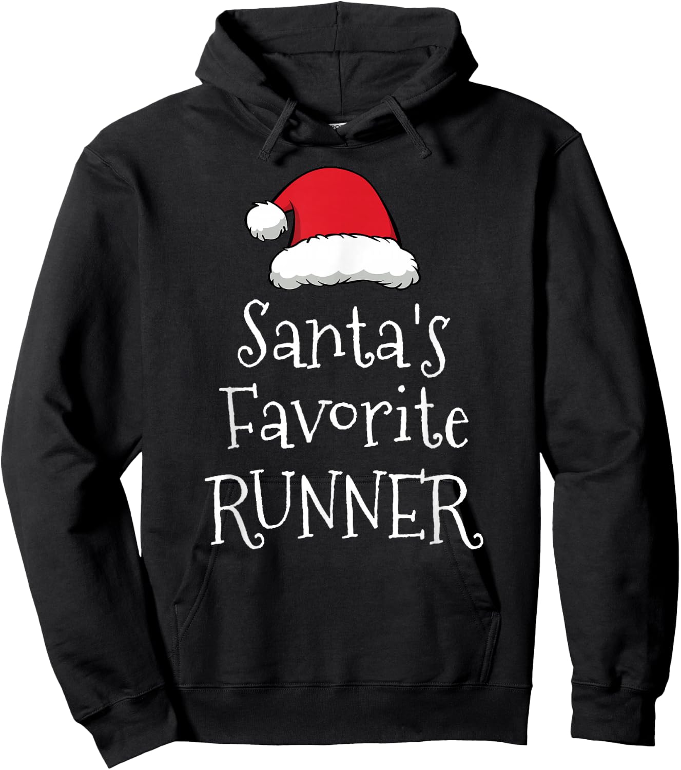 Santas Favorite Runner - Christmas Funny Running Gift Hoodie - Hoodie | Black