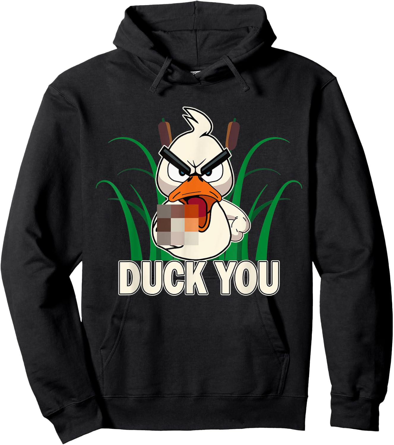 Duck You! Funny Duck With Middle Finger Saying Hoodie - Hoodie | Black