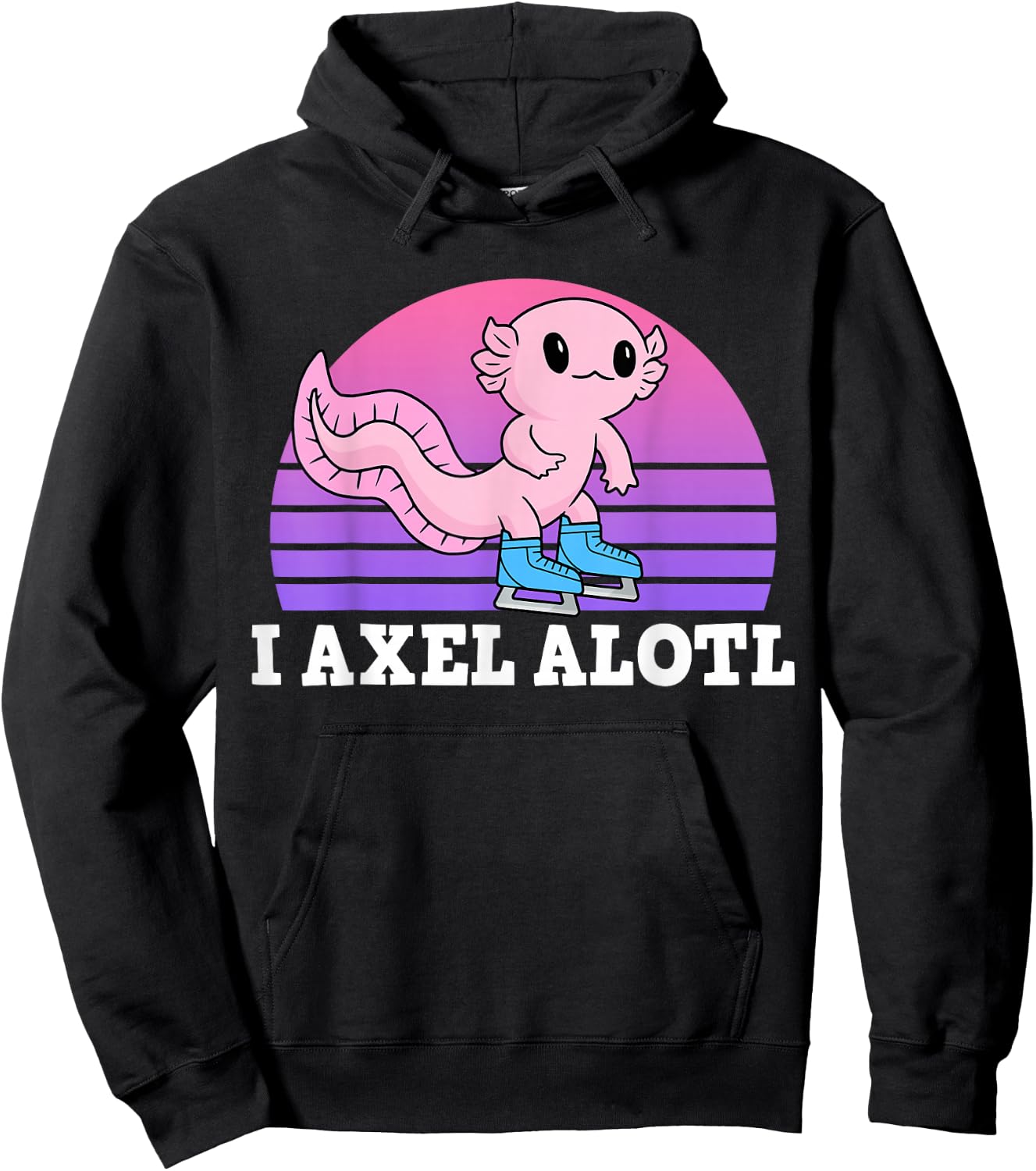 Figure Skater I Axel Alotl Ice Skating Axolotl Hoodie - Hoodie | Black