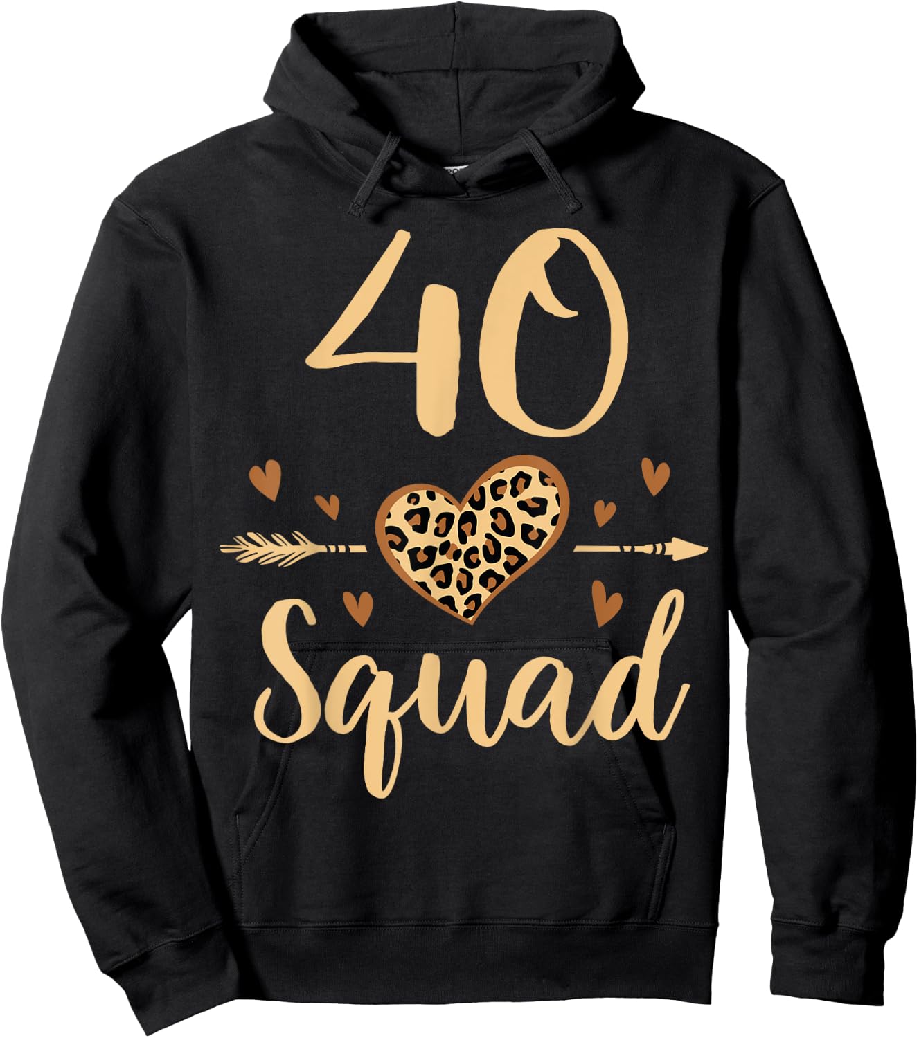 40 Year Old Birthday Squad Leopard 40th & Fabulous Party Hoodie - Hoodie | Black