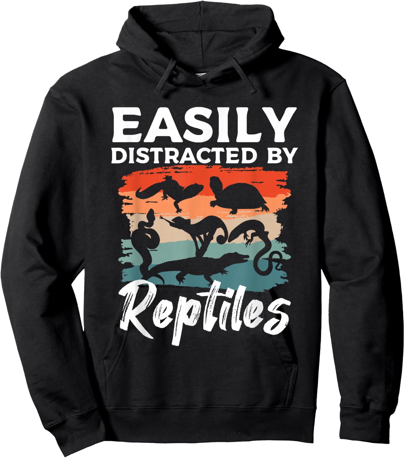 Easily Distracted by Reptiles Herpetology Herpetologist Hoodie - Hoodie | Black
