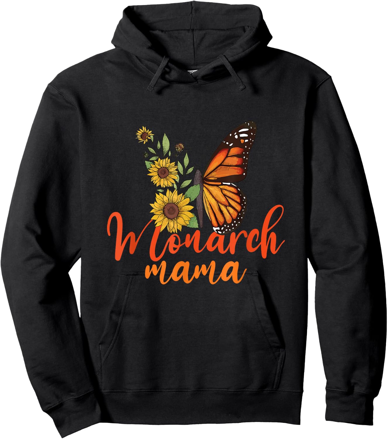 The Monarch Mama Mother Cute Entomology Butterfly Mother Day Hoodie - Hoodie | Black