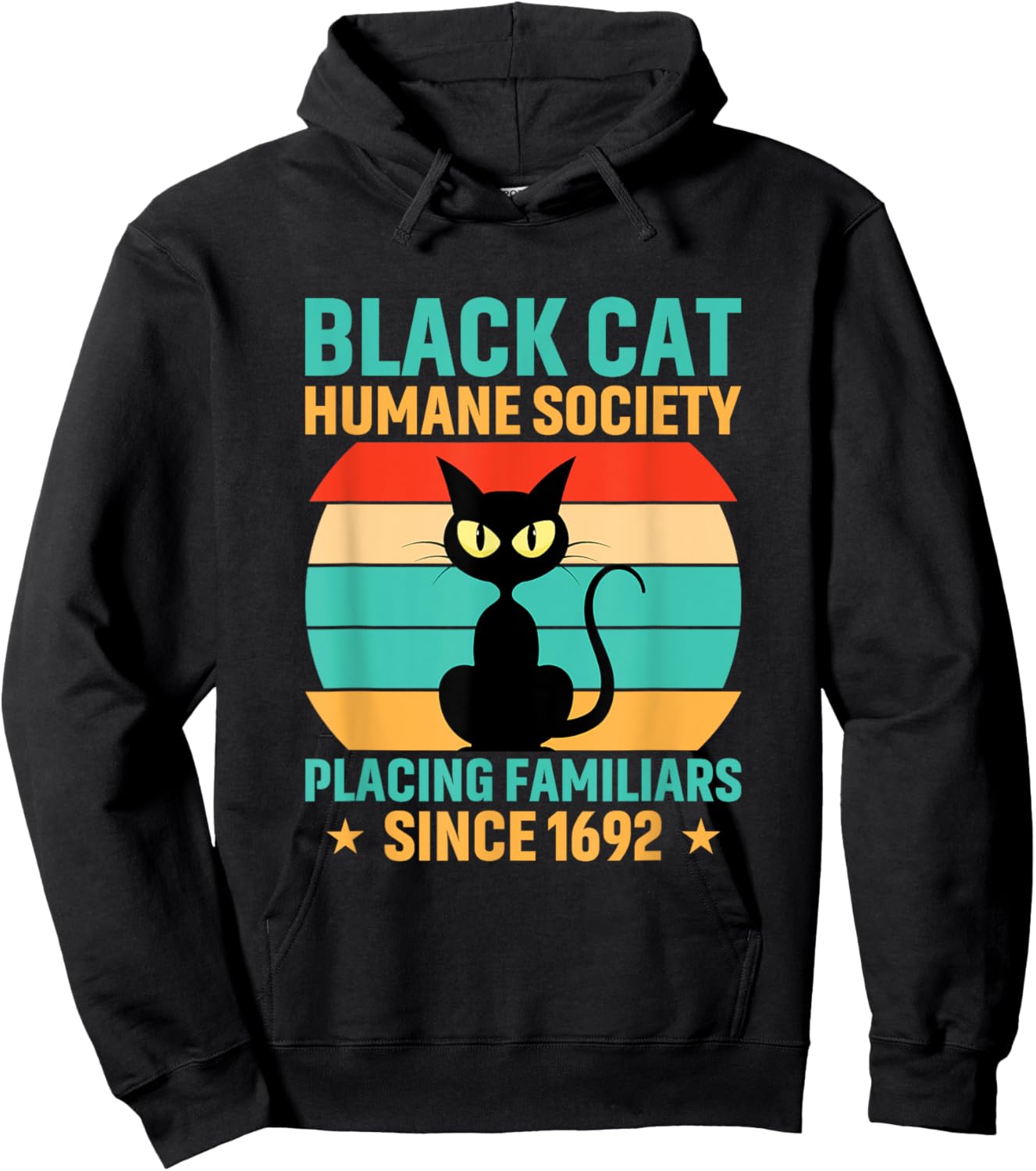 Black Cat Humane Society Cats Retro Kitty Pet Hoodie - Hoodie | Black